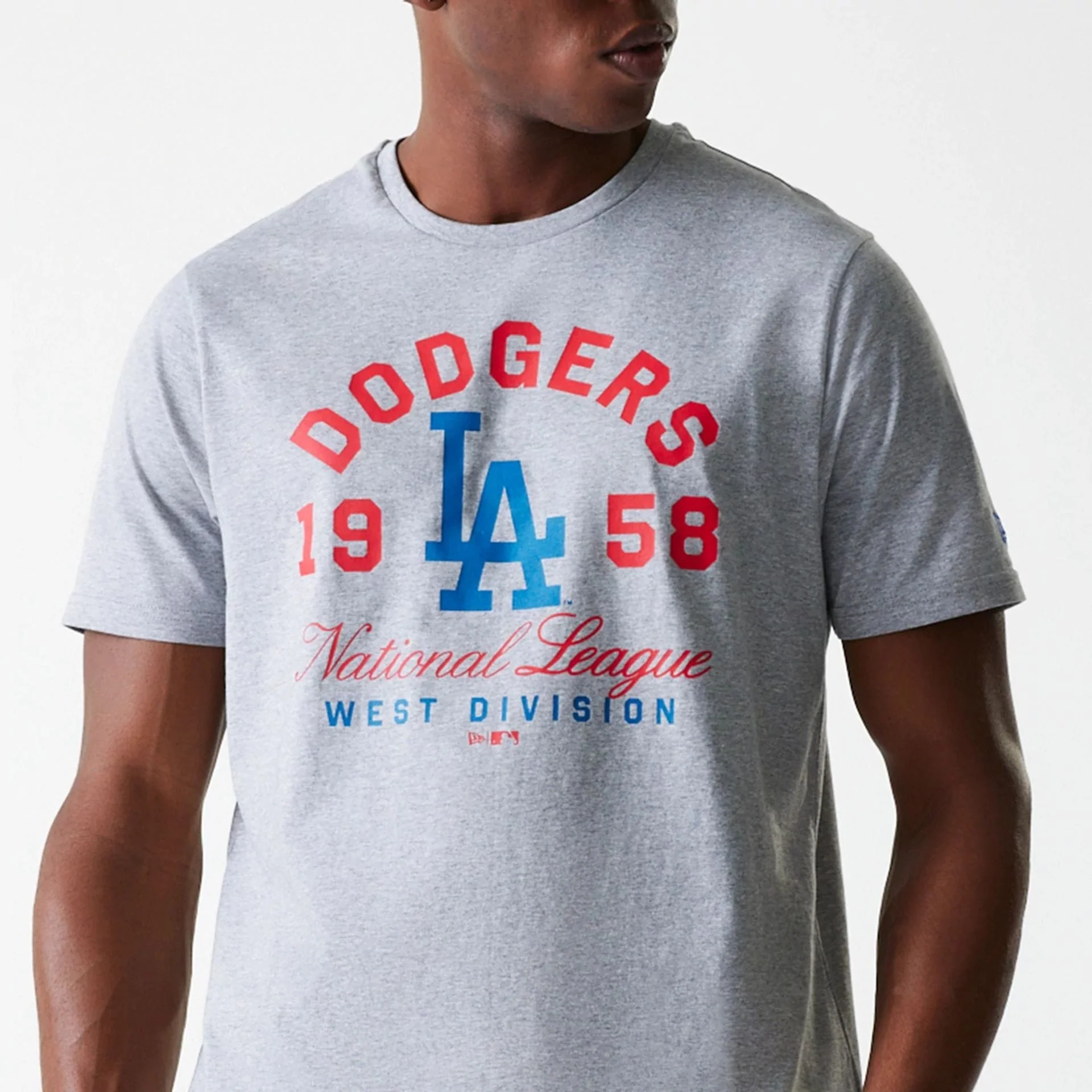 LA Dodgers MLB Wordmark Grey T-Shirt - Image 3