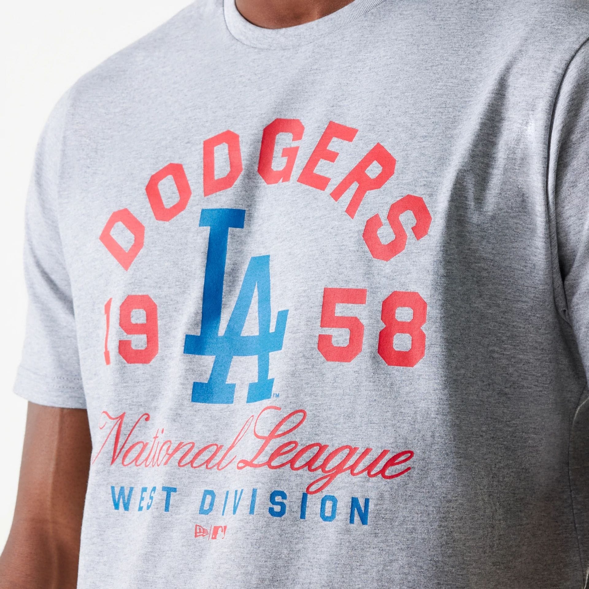 LA Dodgers MLB Wordmark Grey T-Shirt - Image 4