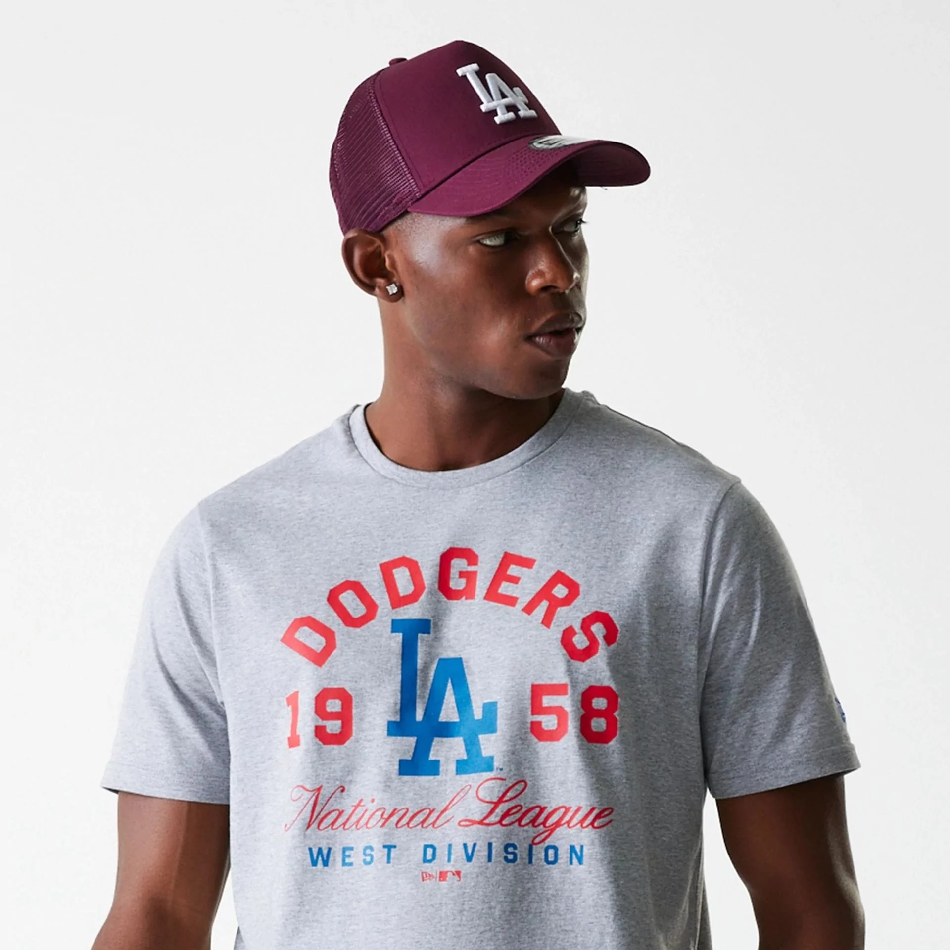 LA Dodgers MLB Wordmark Grey T-Shirt - Image 5