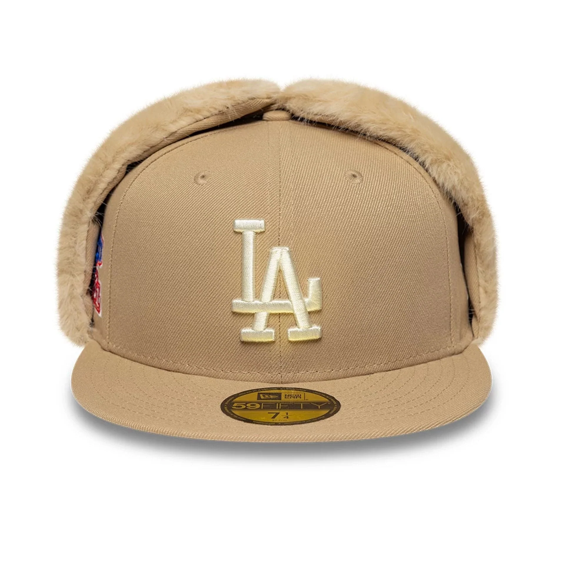 LA Dodgers MLB World Series Light Beige Dogear 59FIFTY Fitted Cap - Image 3