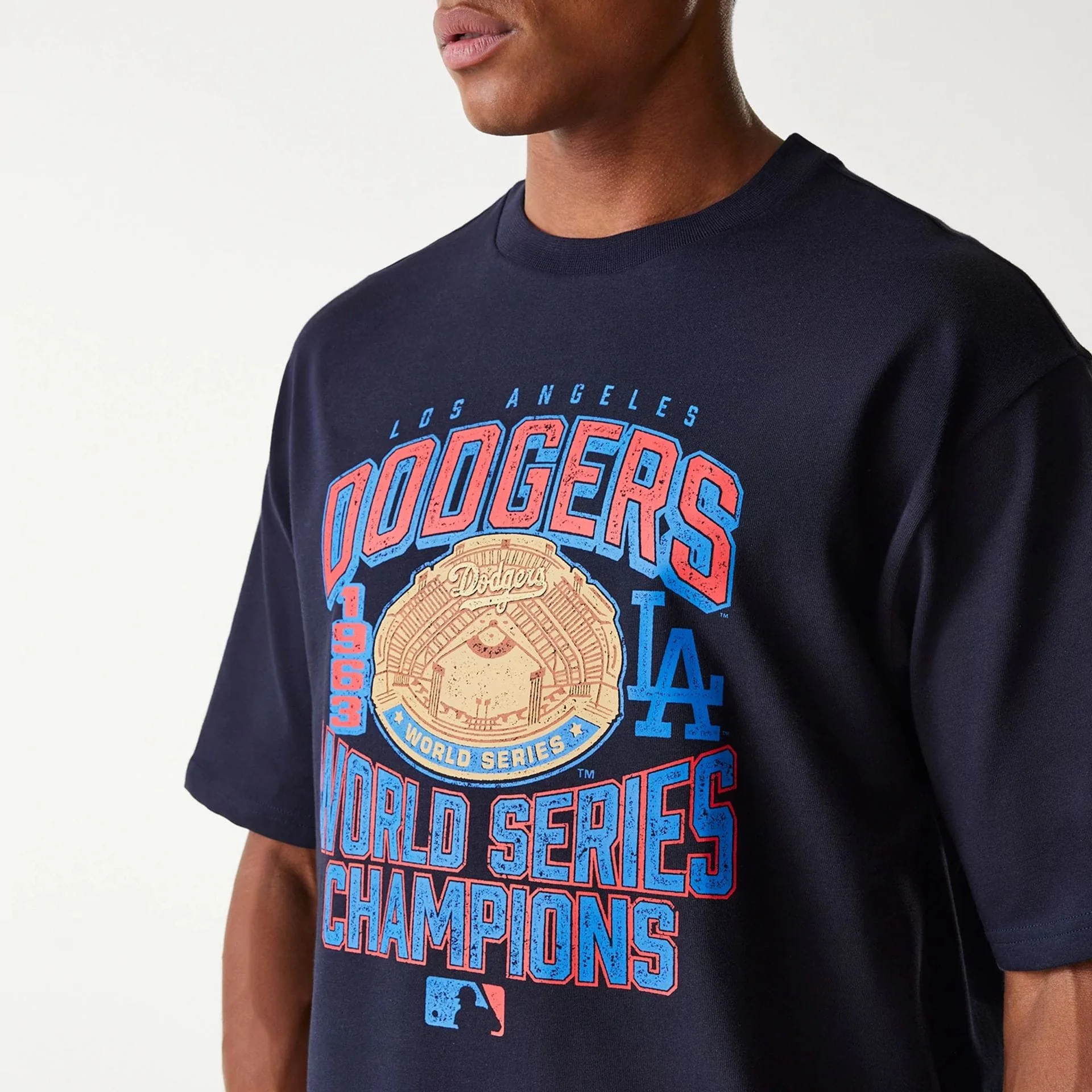 LA Dodgers MLB World Series Navy Oversized T-Shirt - Image 5