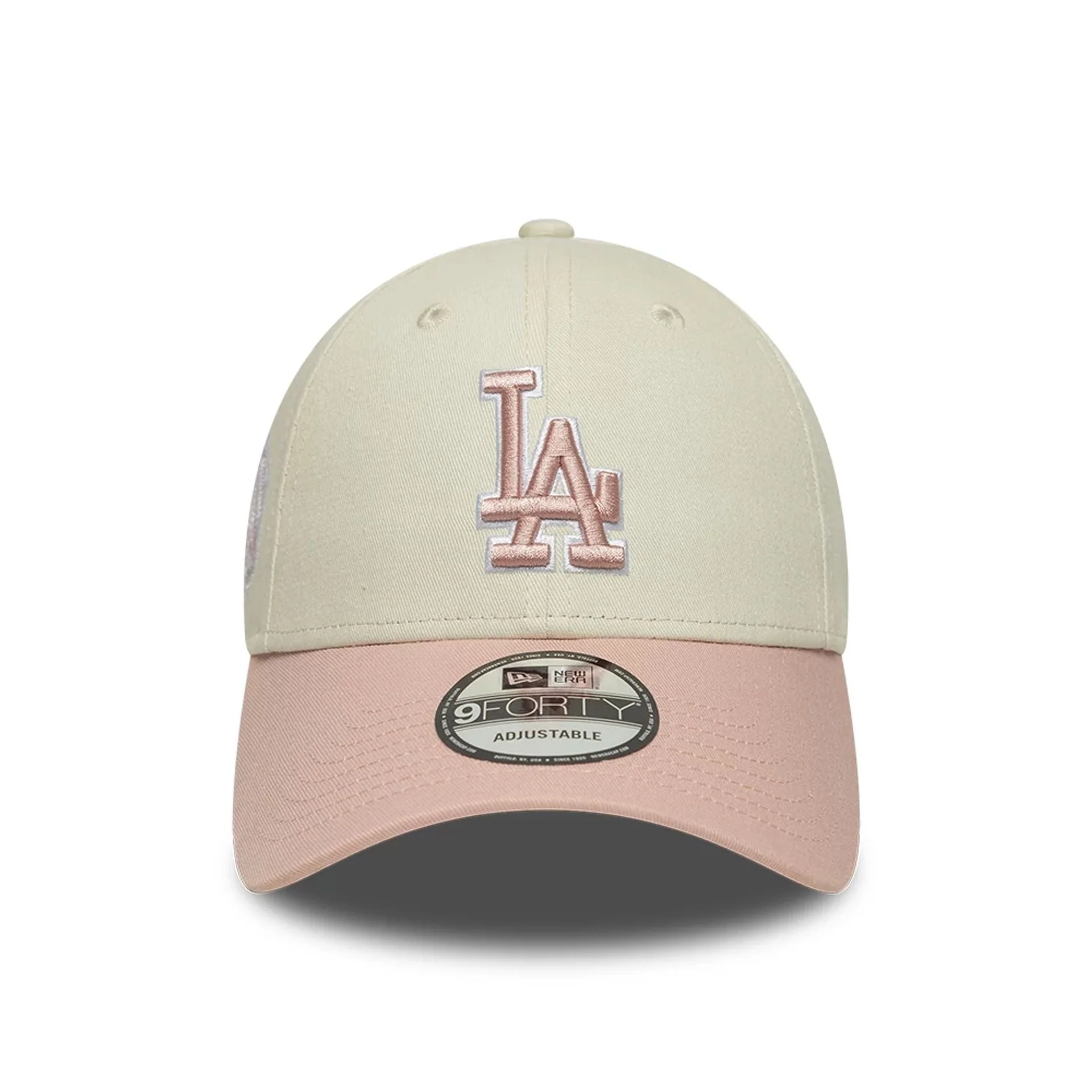 LA Dodgers MLB World Series Patch Light Beige 9FORTY Adjustable Cap - Image 2