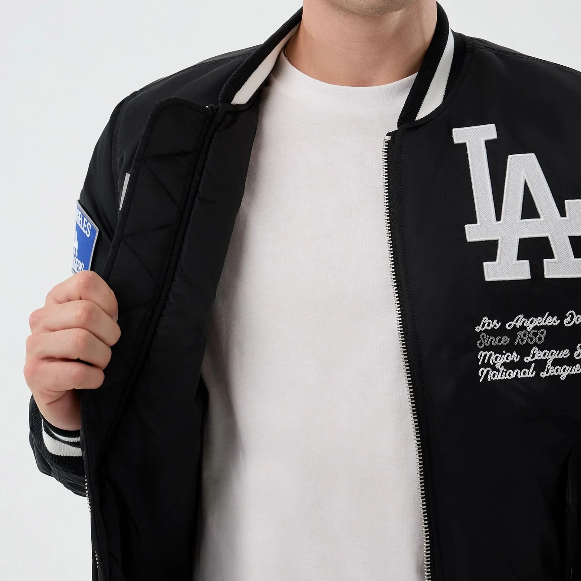 LA Dodgers MLB X Alpha Black Bomber Jacket - Image 7