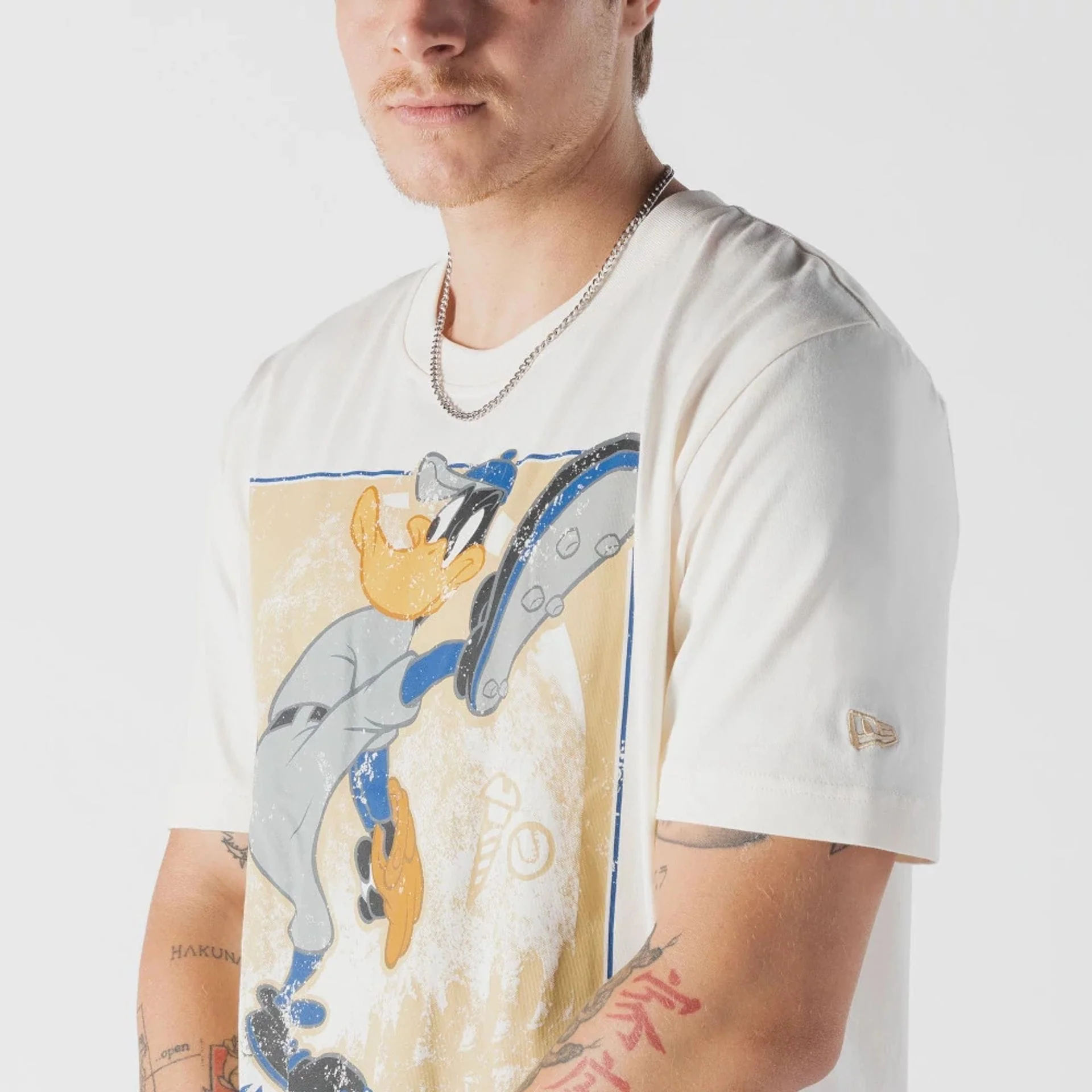 LA Dodgers MLB X Looney Tunes Cream T-Shirt - Image 4