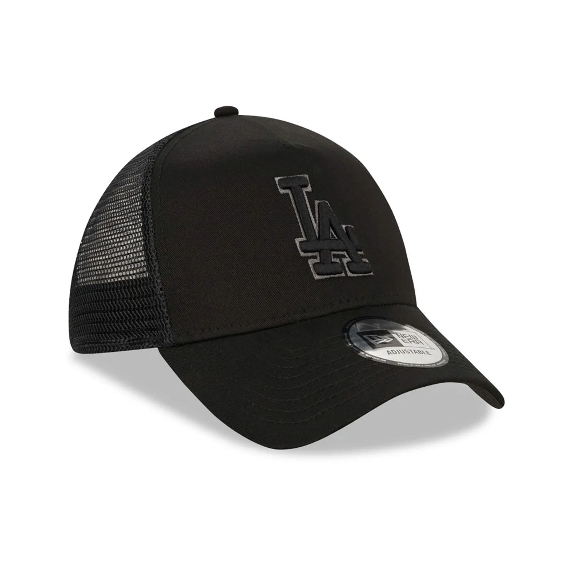 LA Dodgers Tonal Black A-Frame Trucker Cap - Image 3