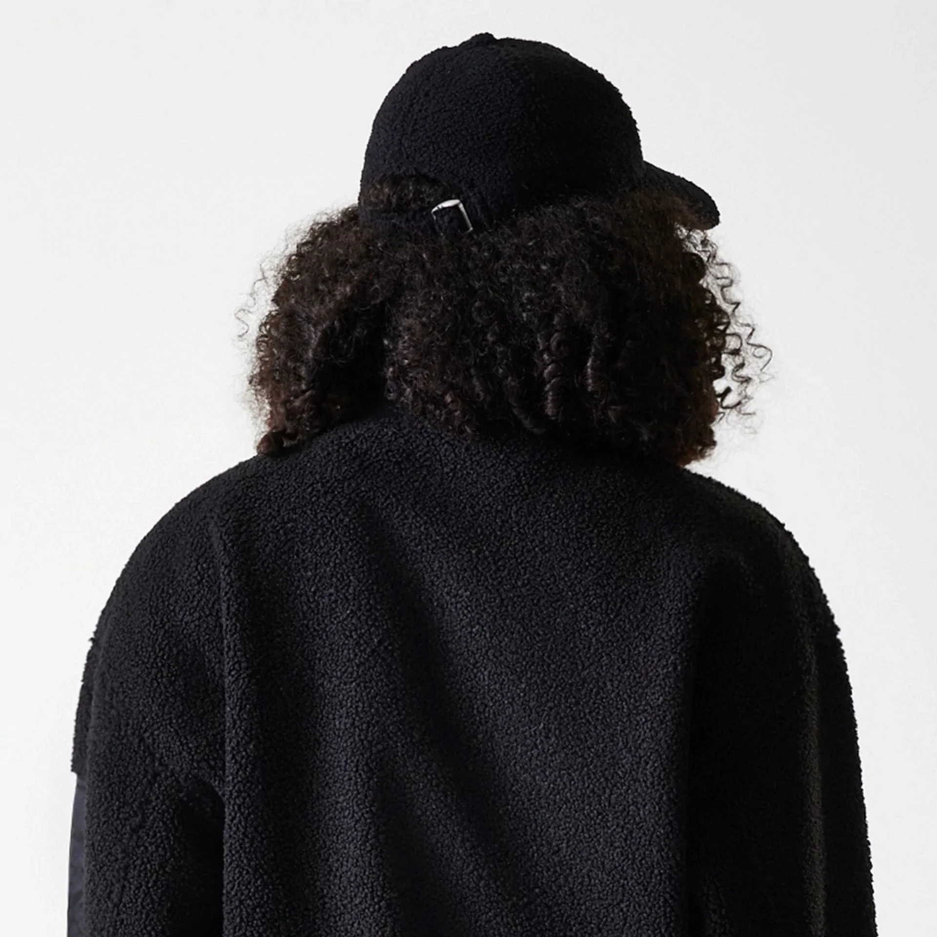 LA Dodgers Womens MLB Black Oversized Sherpa Bomber Jacket - Image 7