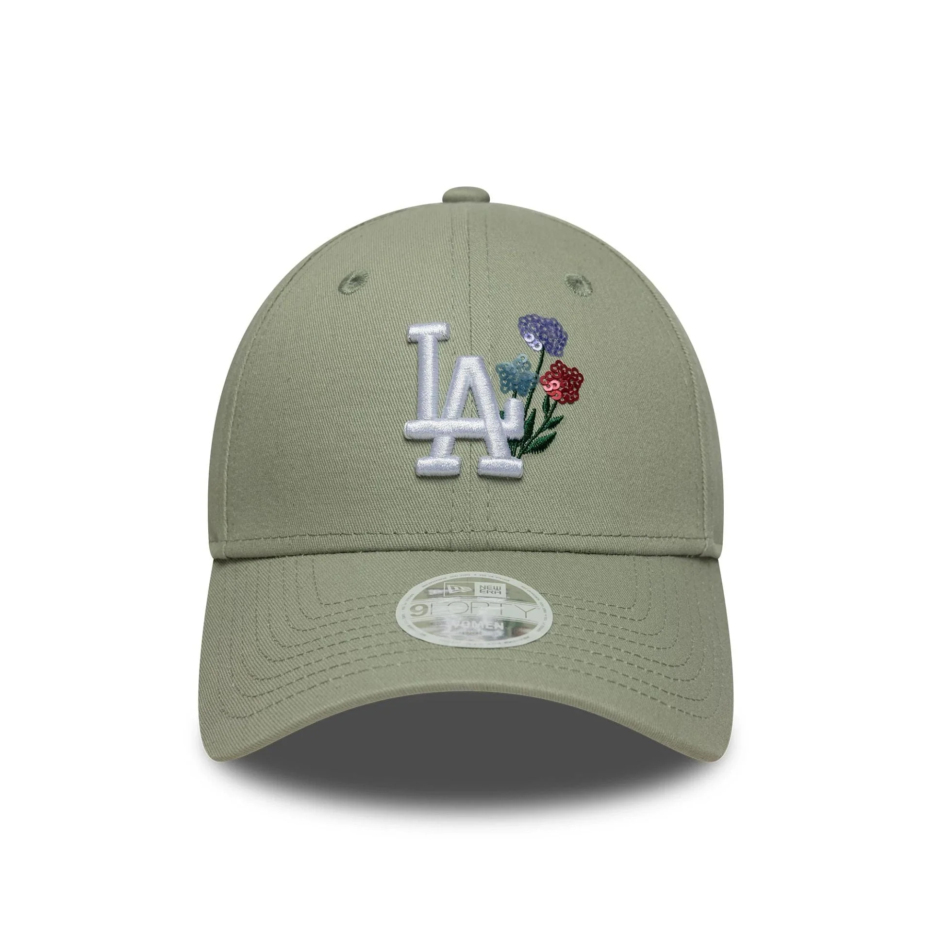 LA Dodgers Womens MLB Floral Pastel Green 9FORTY Cap - Image 2