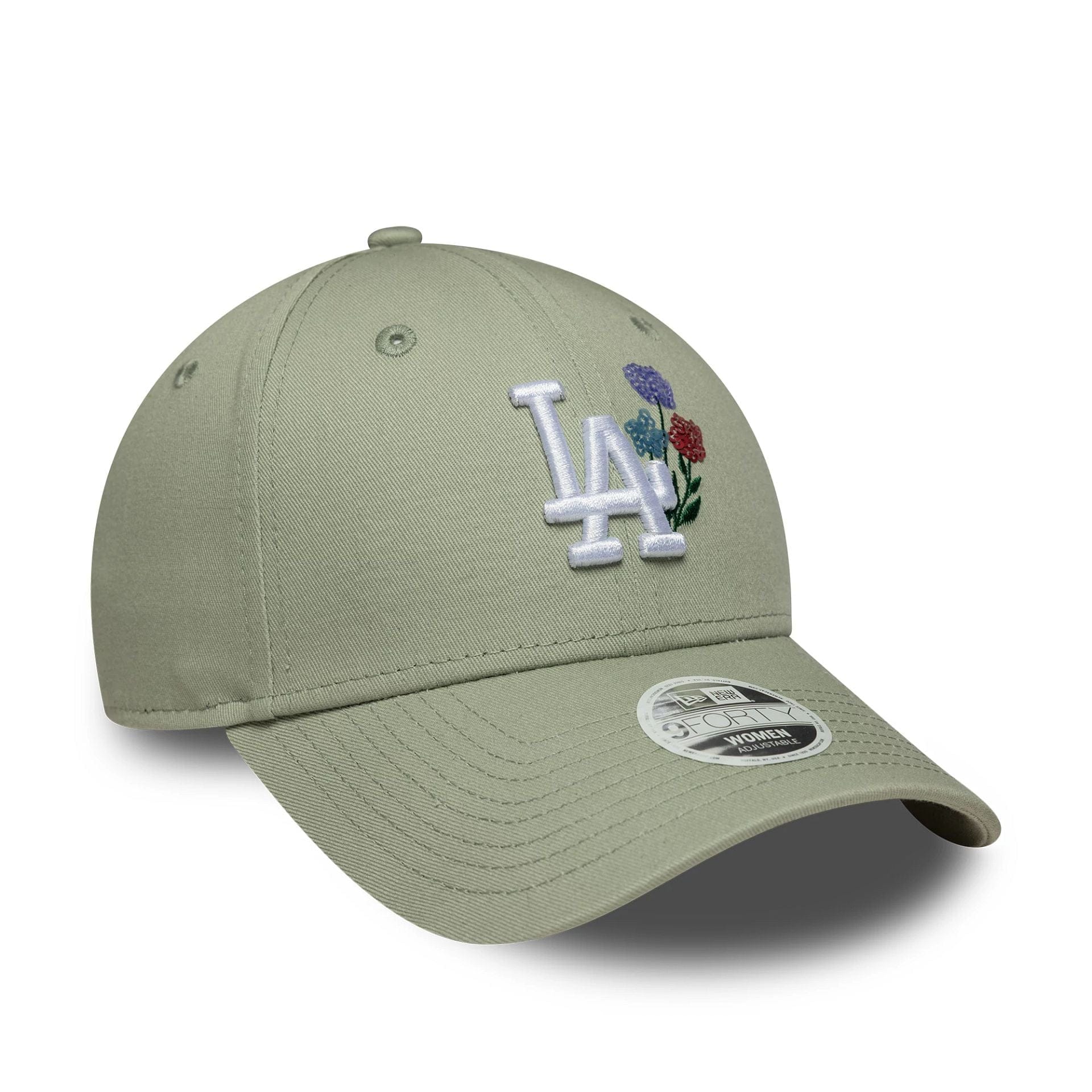 LA Dodgers Womens MLB Floral Pastel Green 9FORTY Cap - Image 3