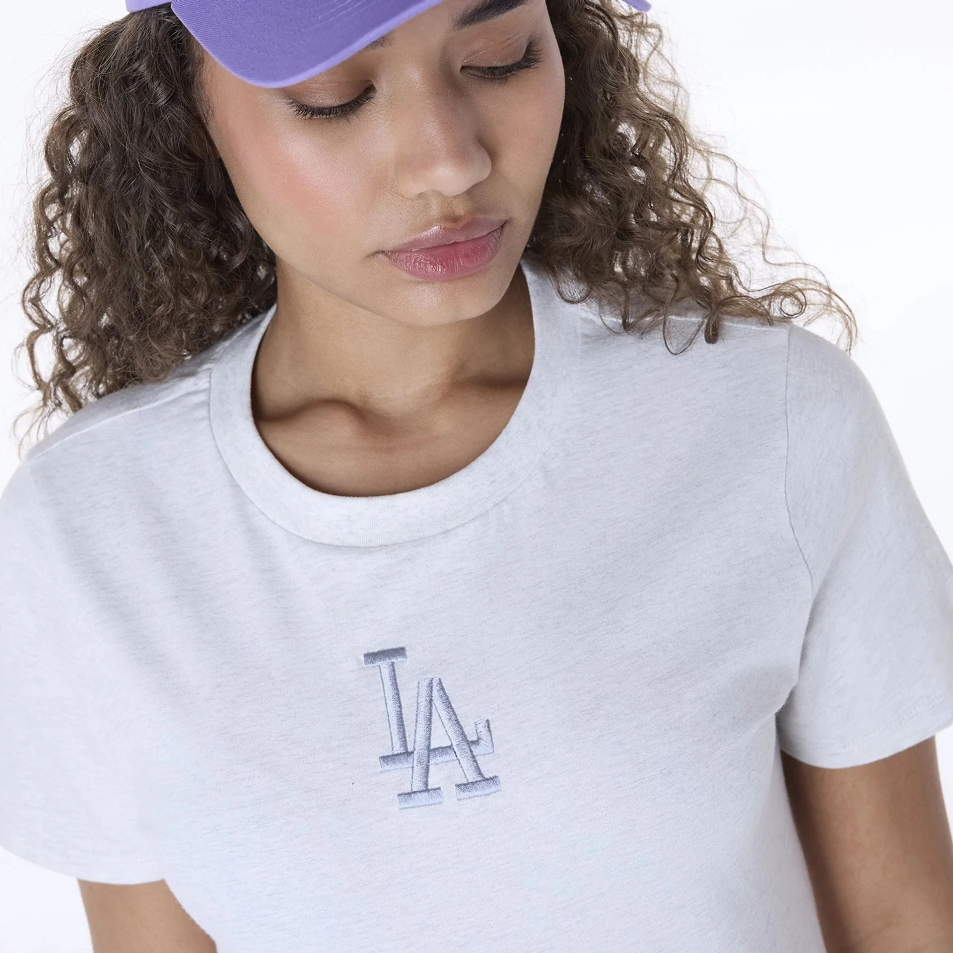 LA Dodgers Womens MLB League Essential Pastel Grey T-Shirt - Image 6
