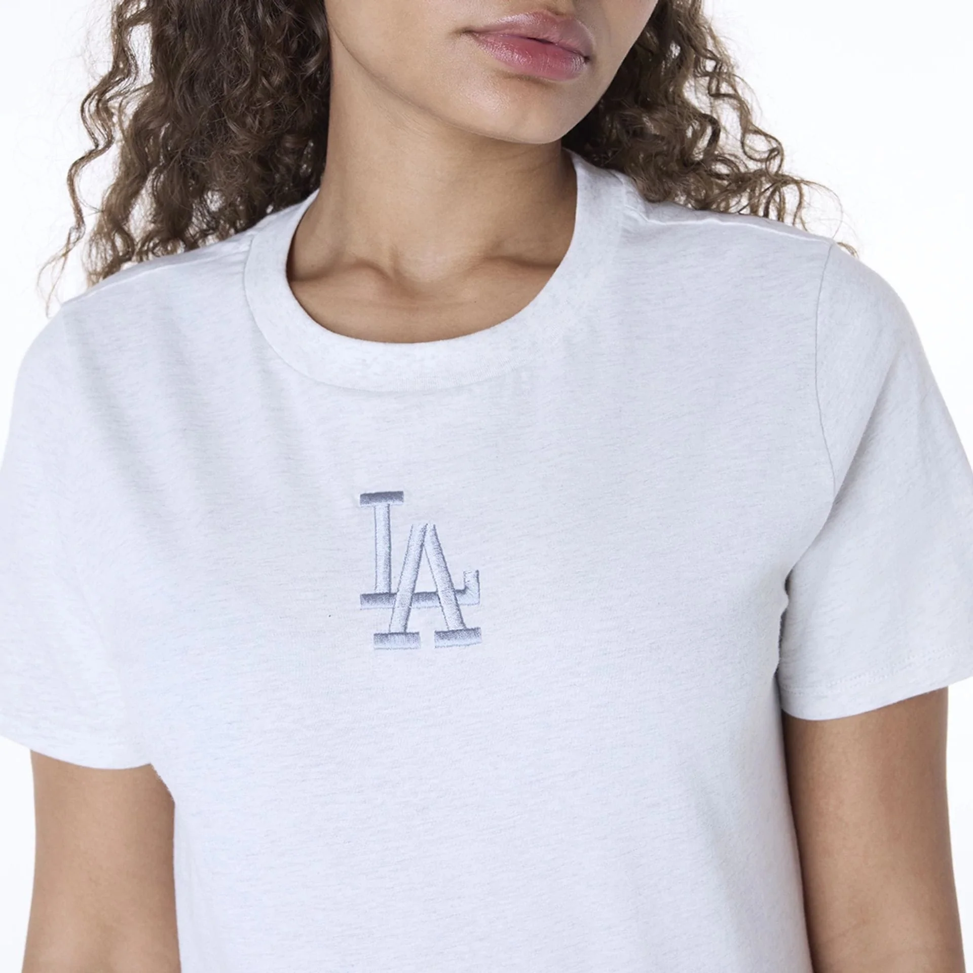 LA Dodgers Womens MLB League Essential Pastel Grey T-Shirt - Image 8