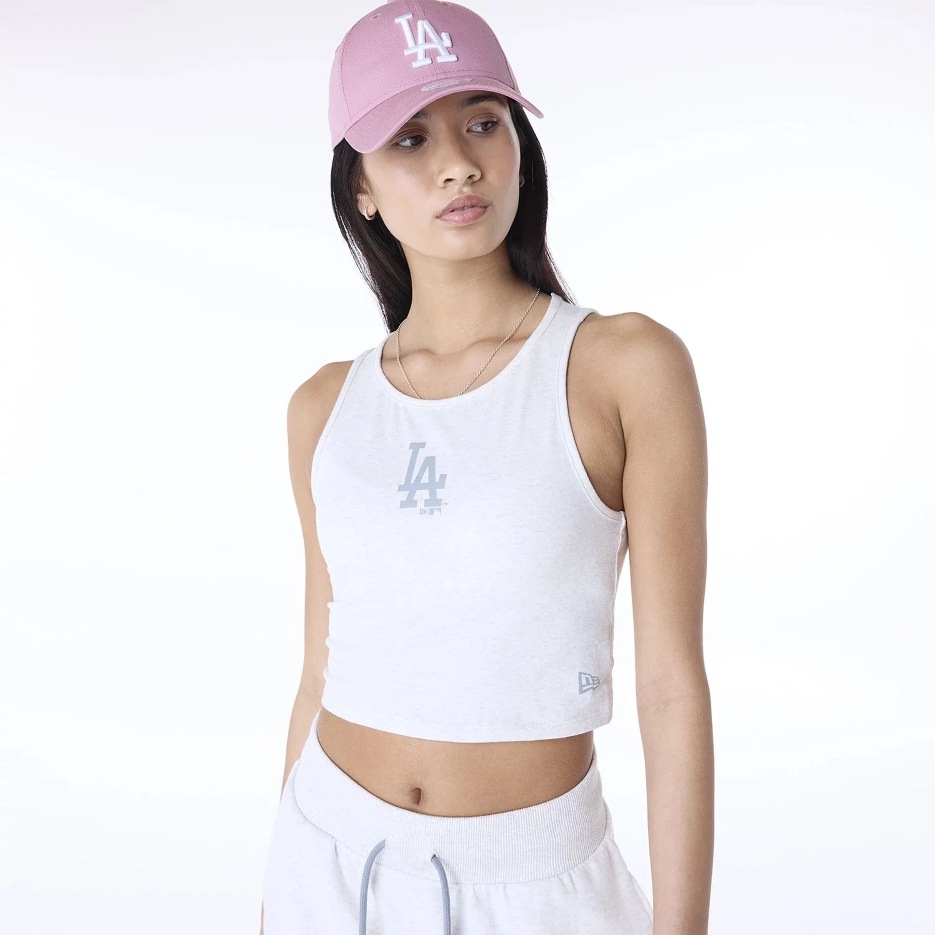 LA Dodgers Womens MLB League Essential Pastel Grey Vest - Image 7