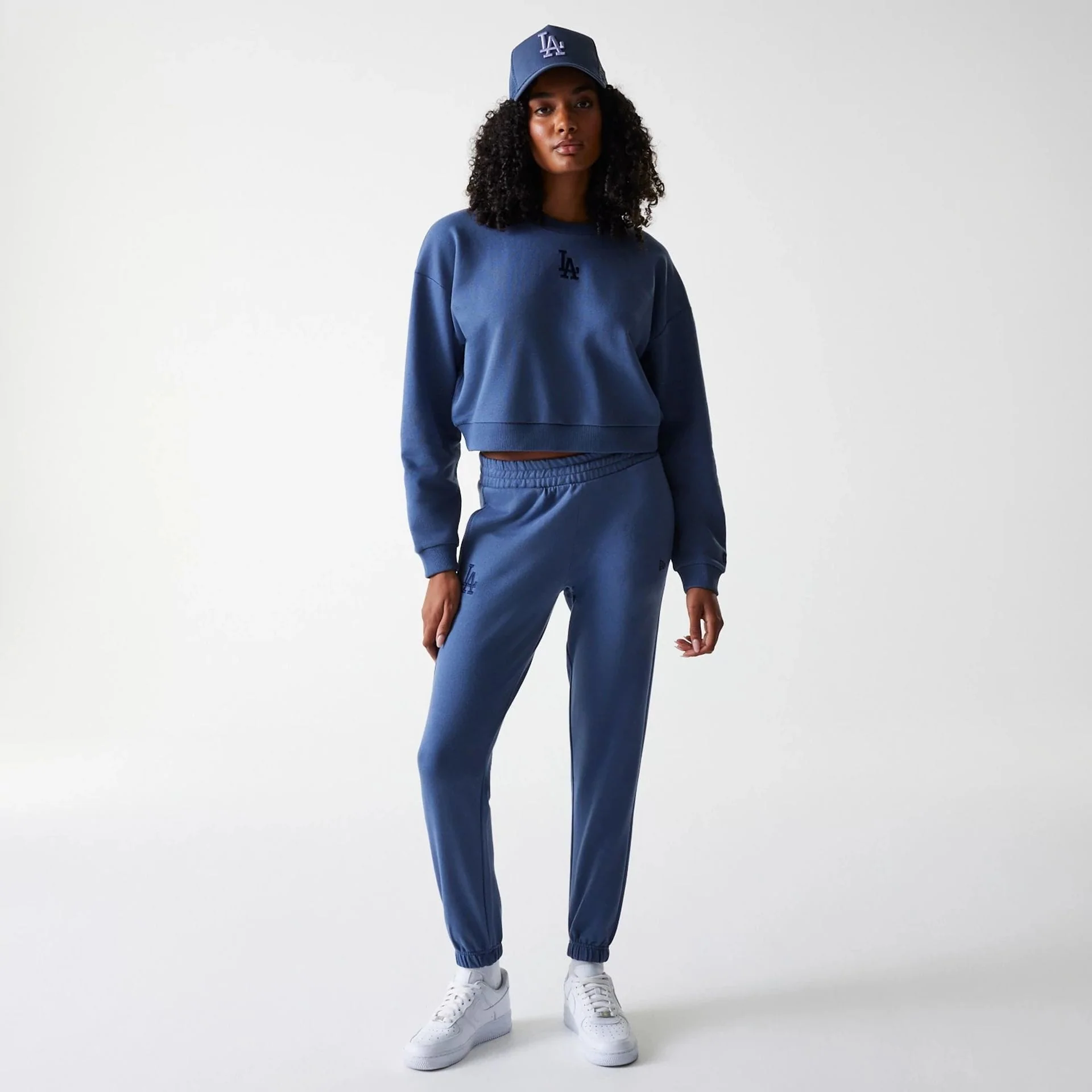 LA Dodgers Womens MLB Midi League Essential Dark Blue Cropped Crew Neck Sweater - Image 8