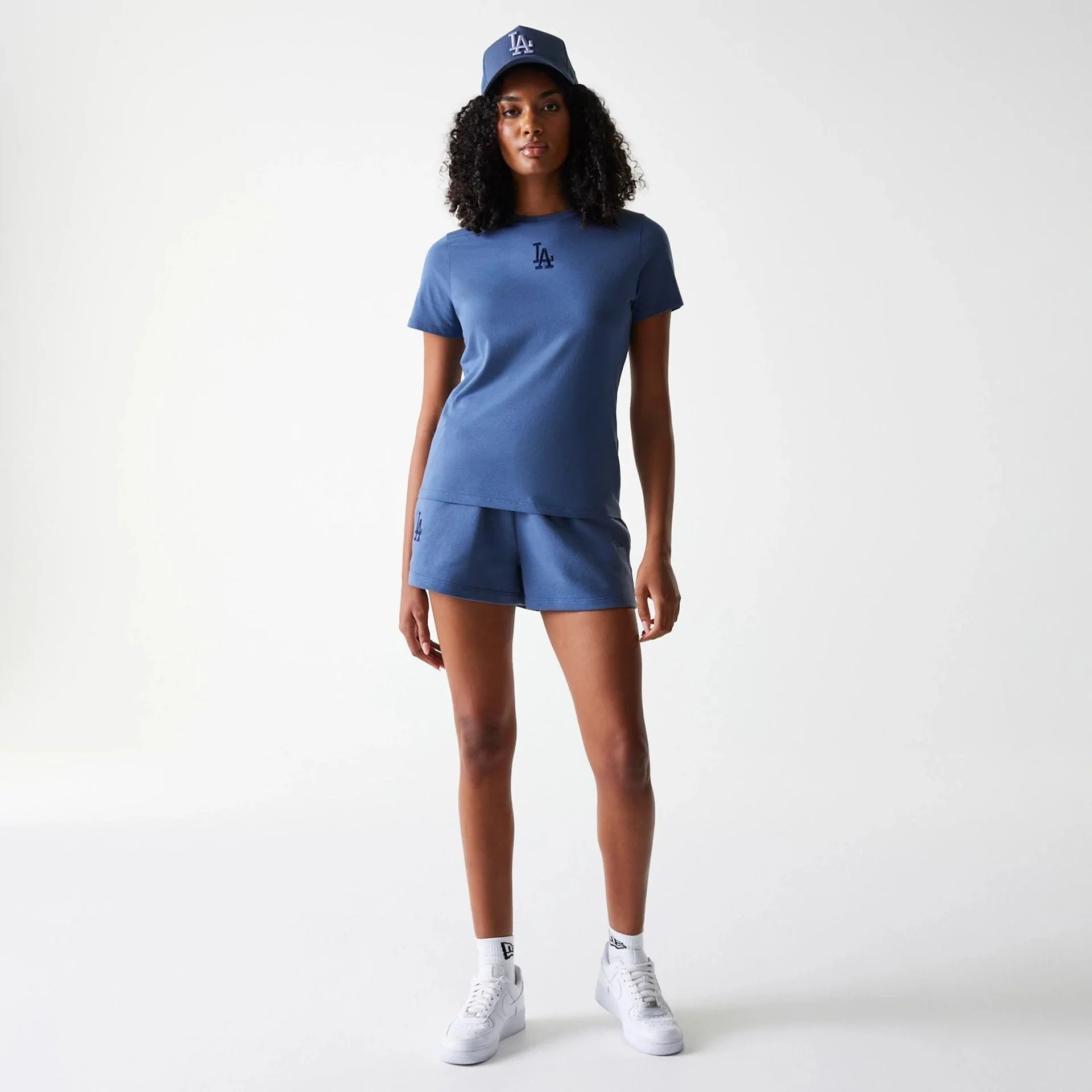 LA Dodgers Womens MLB Midi League Essential Dark Blue Shorts - Image 7