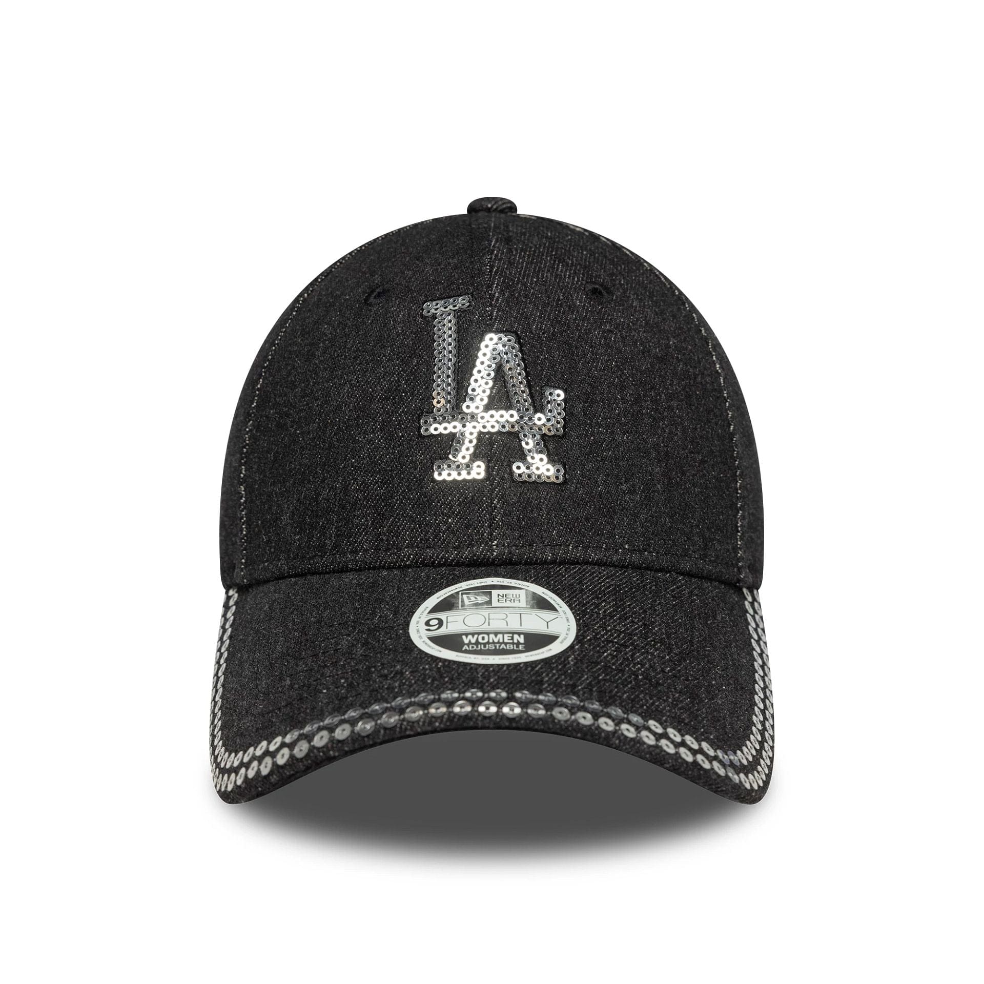 LA Dodgers Womens MLB Sequin Black 9FORTY Adjustable Cap - Image 2