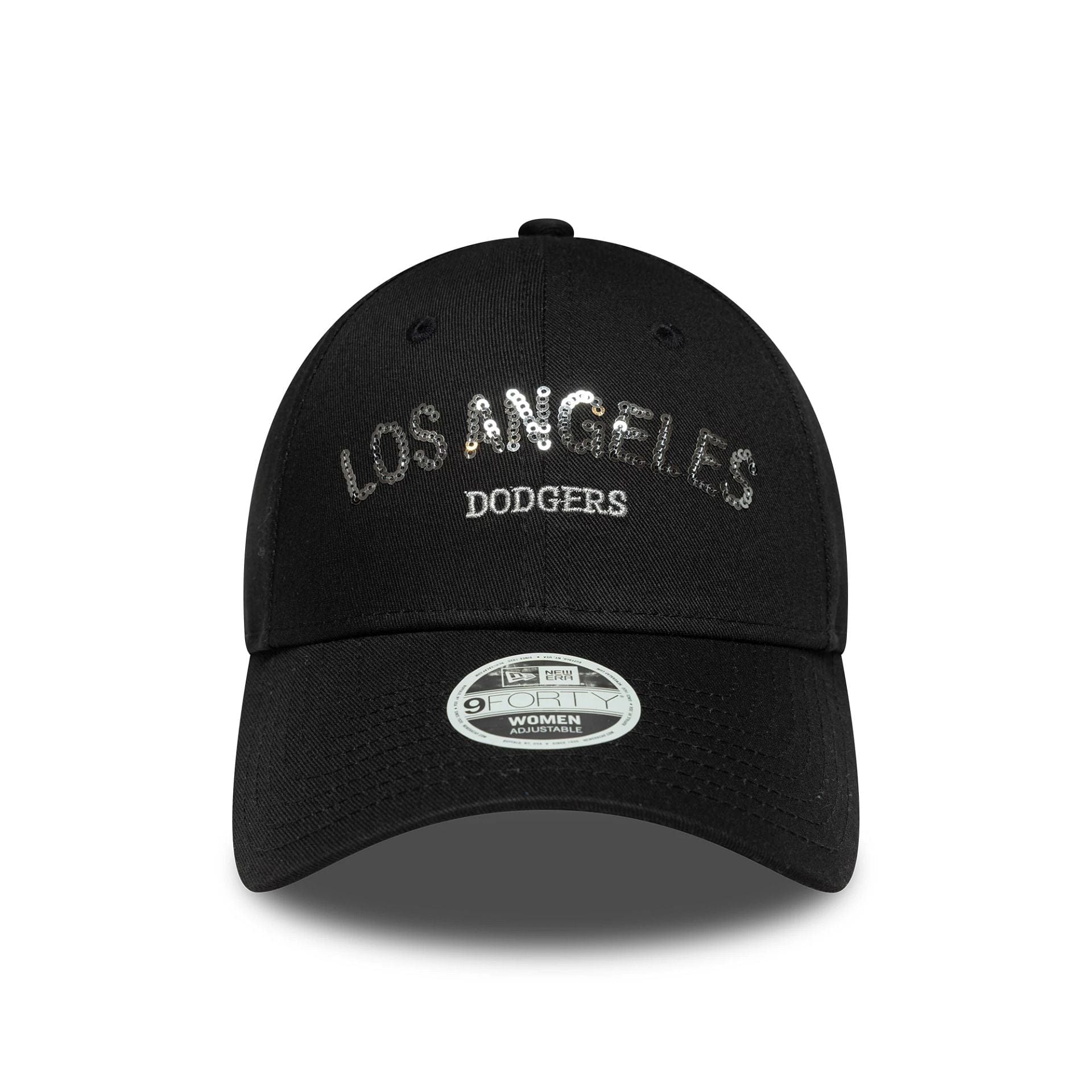LA Dodgers Womens MLB Sequin Wordmark Black 9FORTY Cap - Image 2