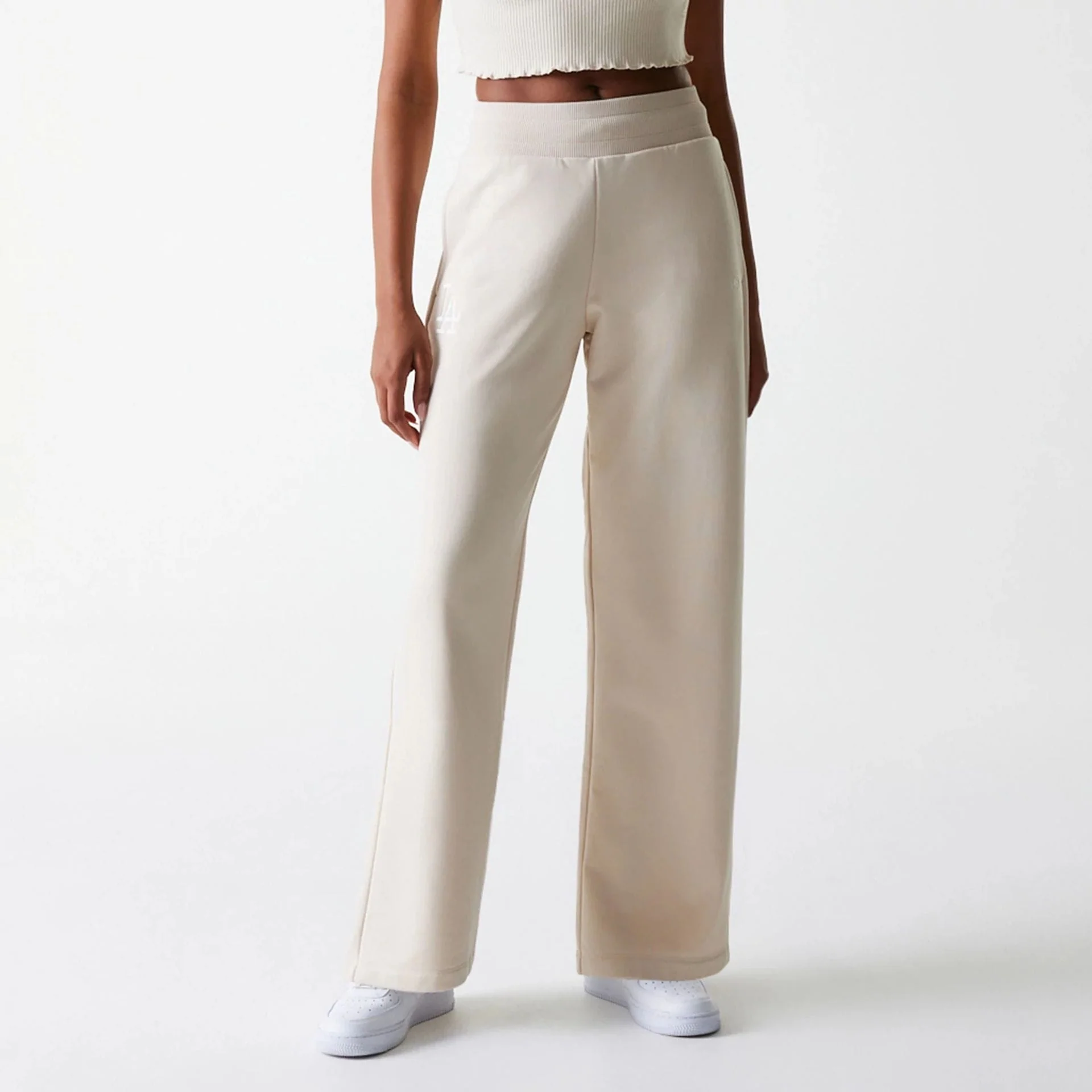 LA Dodgers Womens MLB Tonal Light Beige Straight Leg Joggers - Image 7