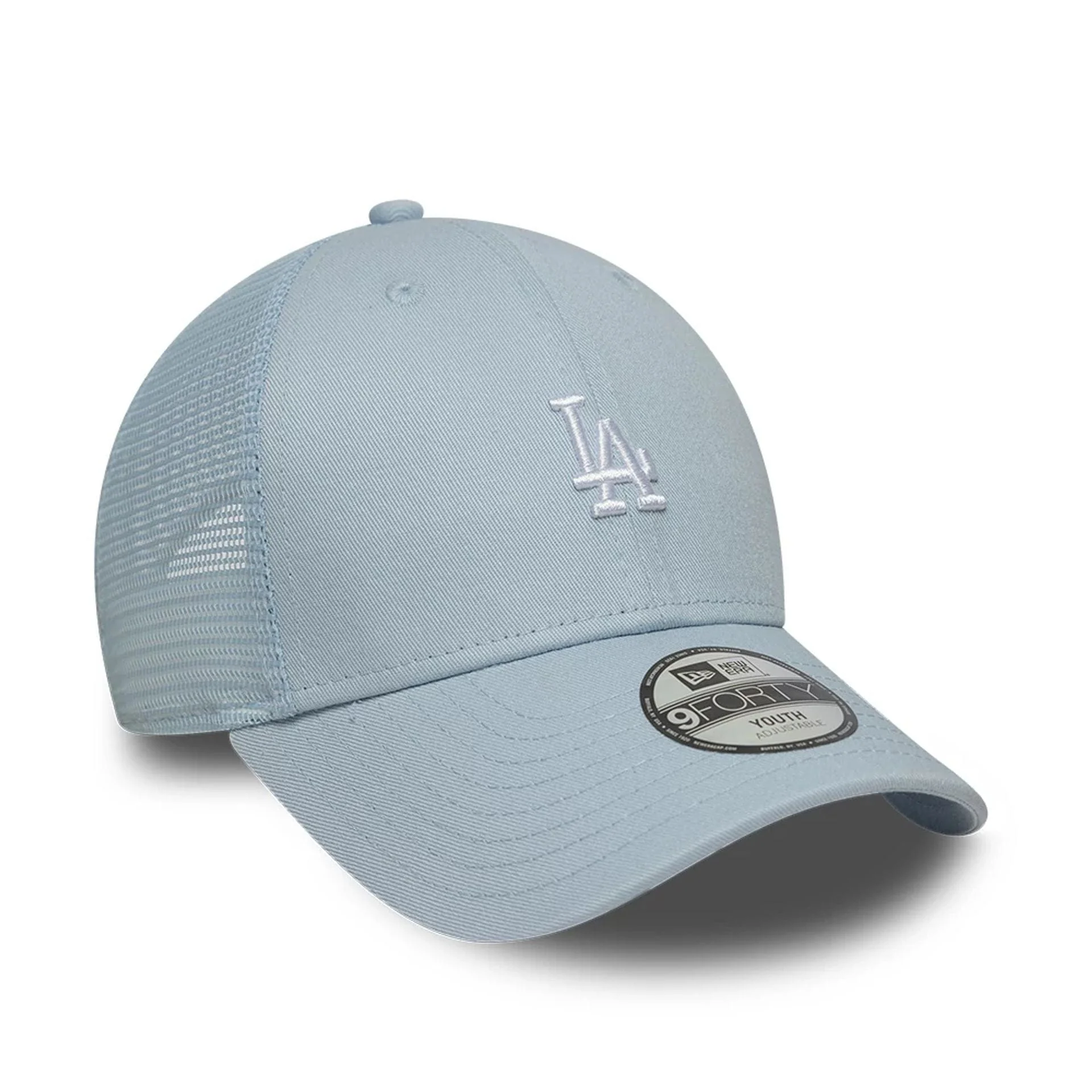 LA Dodgers Youth MLB Homefield Pastel Blue 9FORTY Trucker Adjustable Cap - Image 3