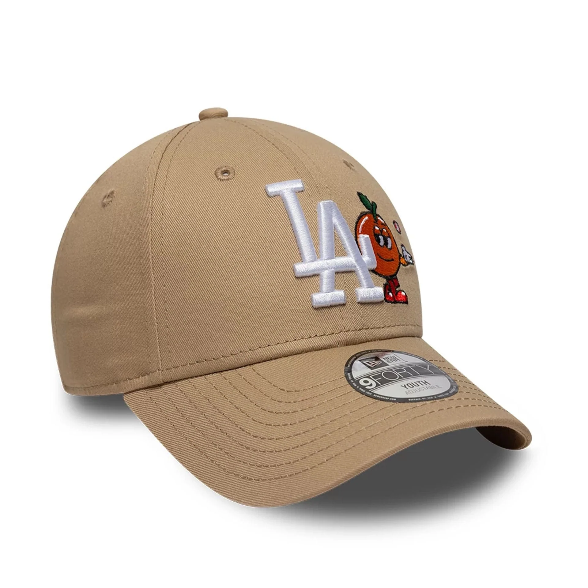 LA Dodgers Youth MLB Icon Light Beige 9FORTY Adjustable Cap - Image 3