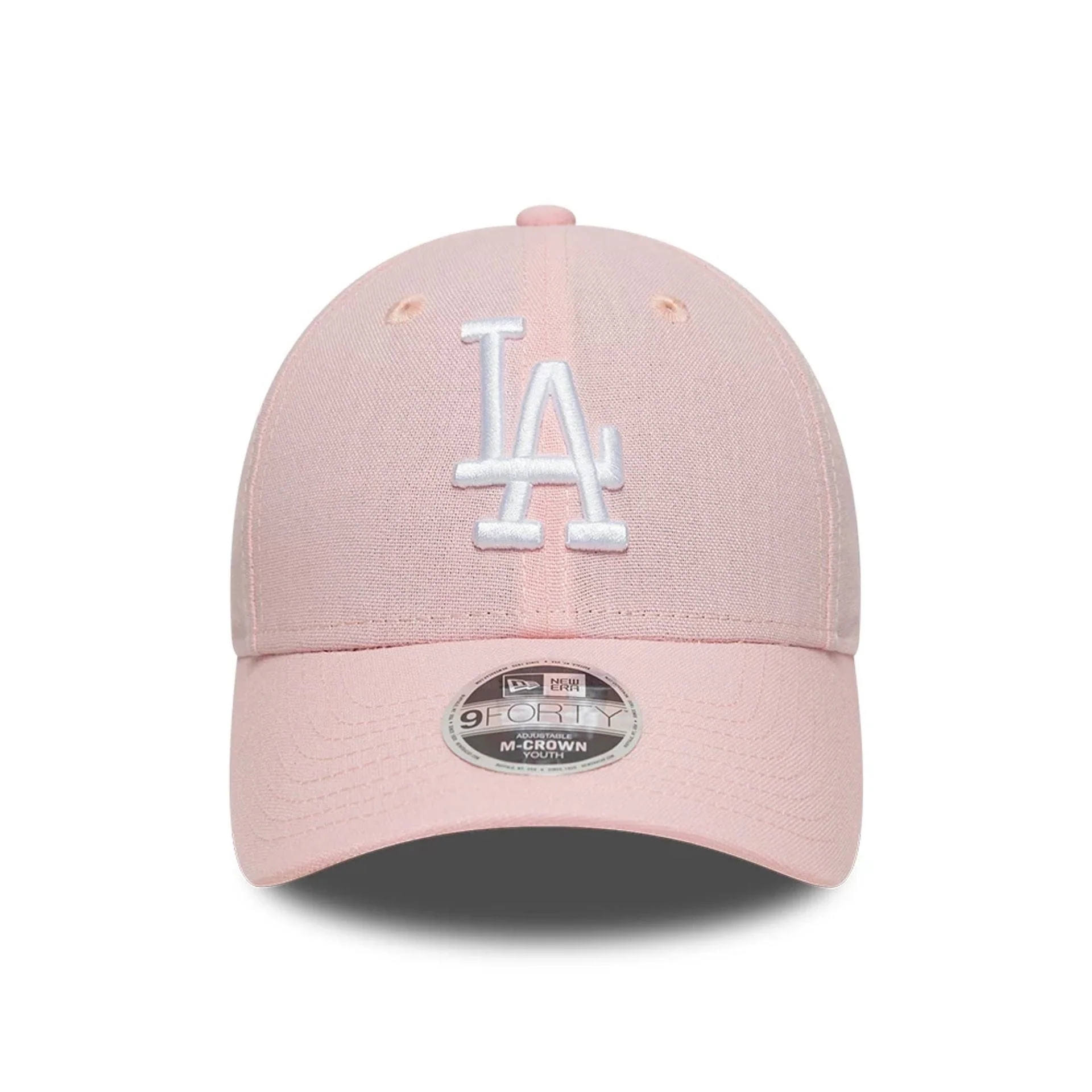 LA Dodgers Youth MLB Linen Pastel Pink 9FORTY M-Crown Adjustable Cap - Image 2