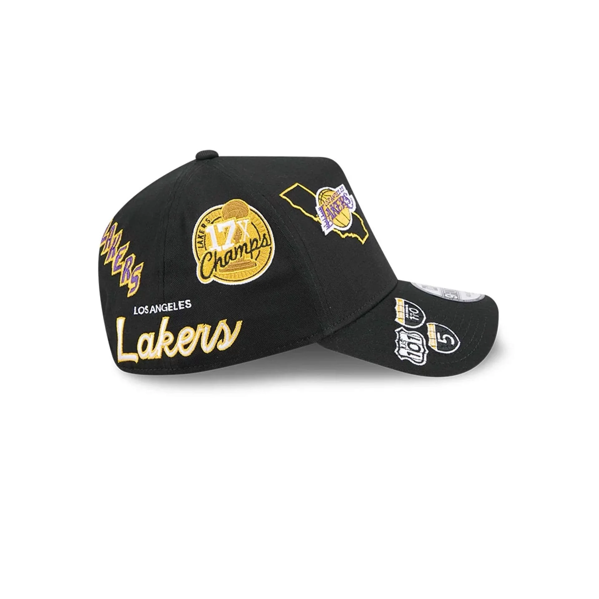LA Lakers NBA All Over Black 9FORTY A-Frame Adjustable Cap - Image 5