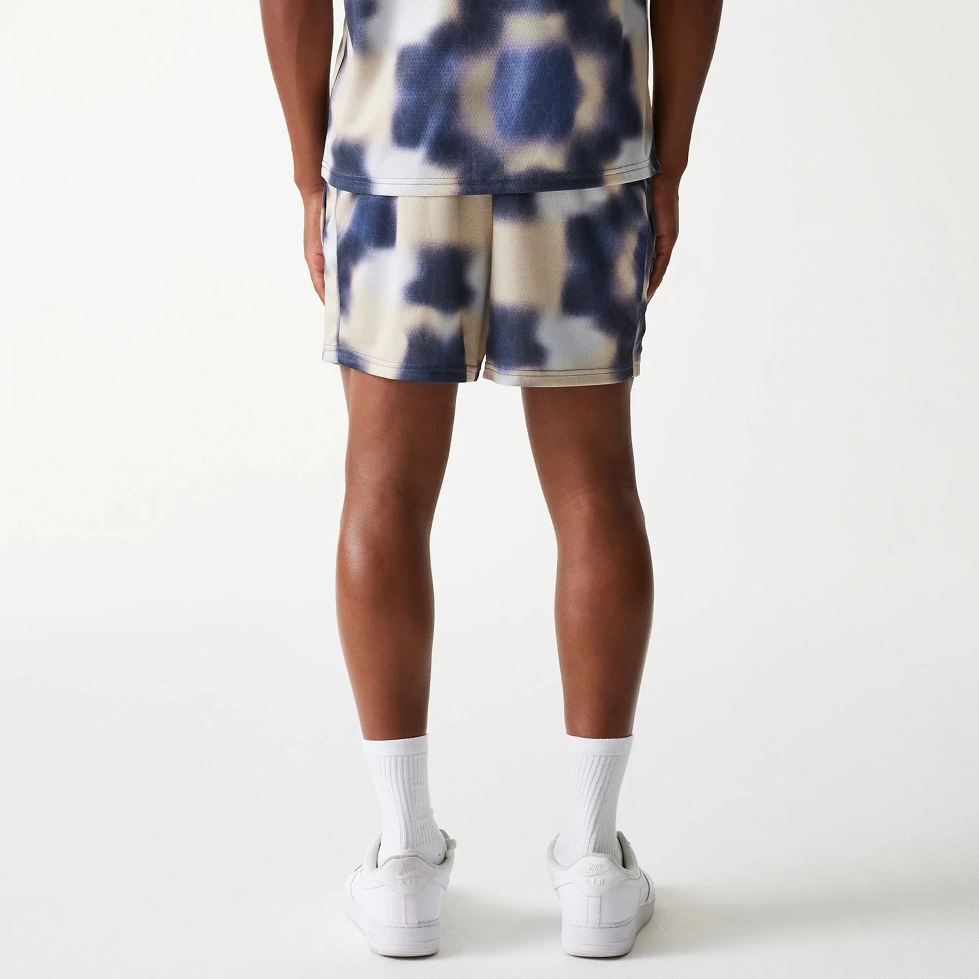 LA Lakers NBA All Over Print Cream Shorts - Image 2