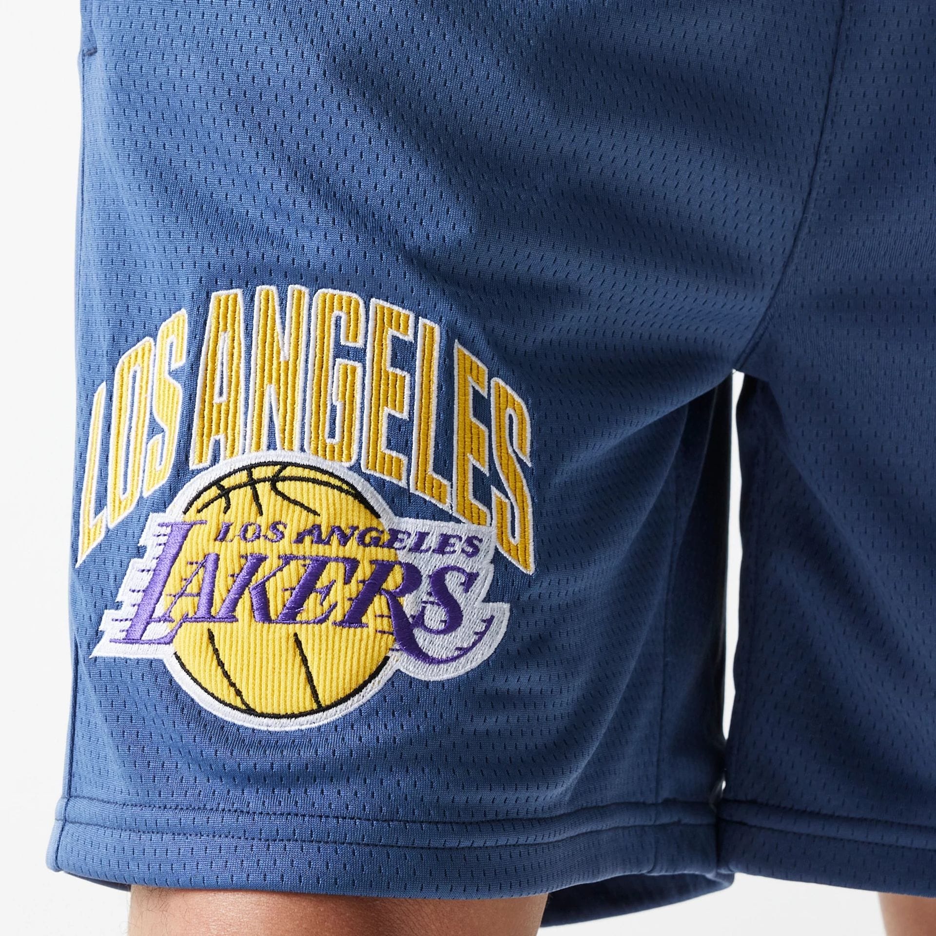 LA Lakers NBA Arch Graphic Dark Blue Mesh Shorts - Image 6