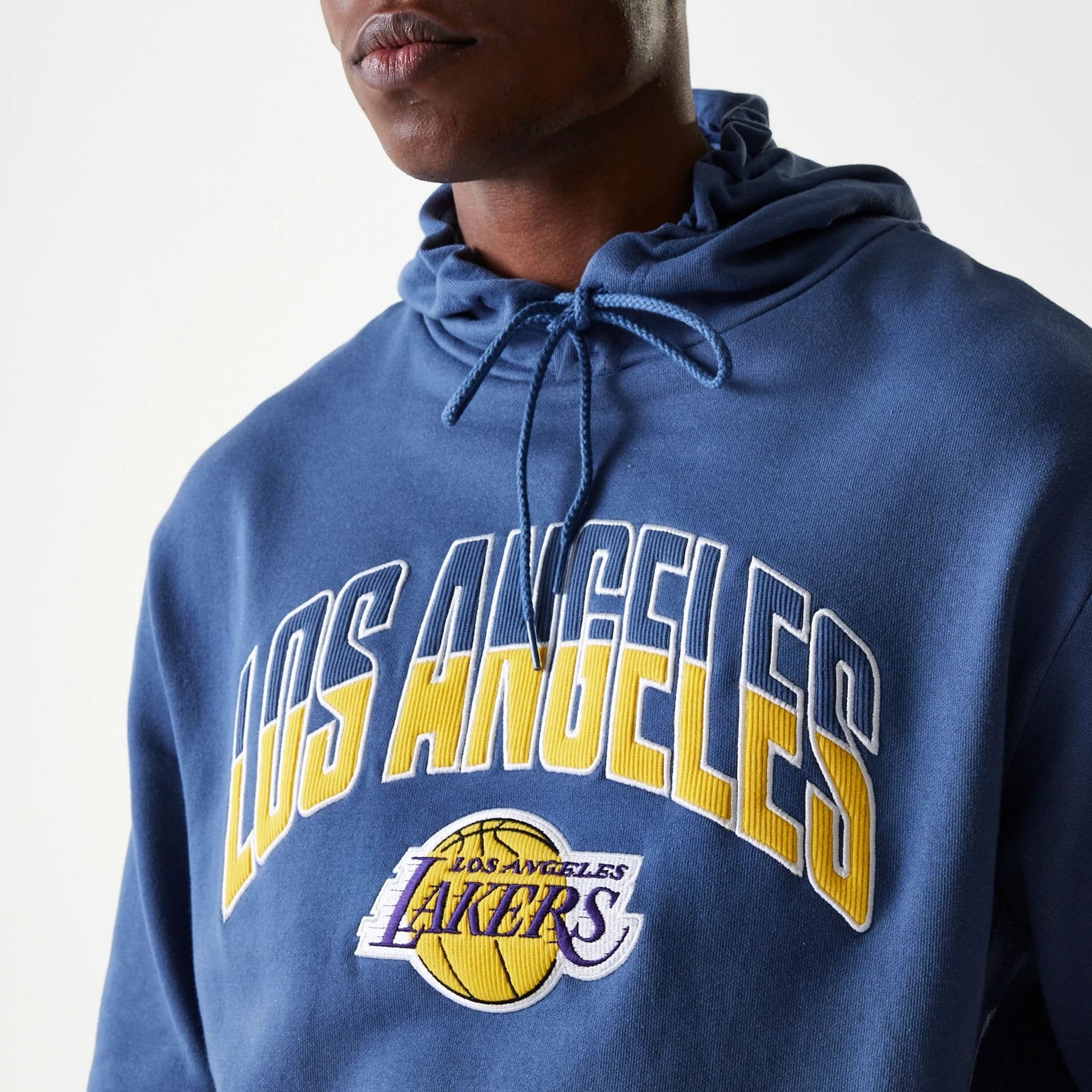 LA Lakers NBA Arch Graphic Dark Blue Oversized Pullover Hoodie - Image 6