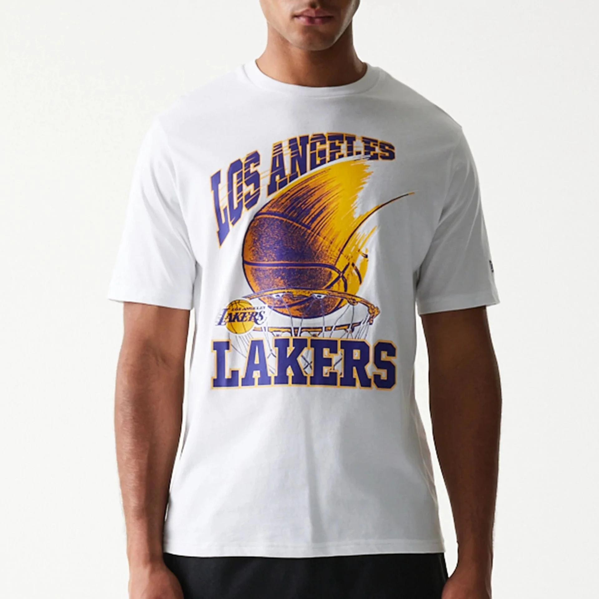 LA Lakers NBA Ball Graphic White T-Shirt - Image 5