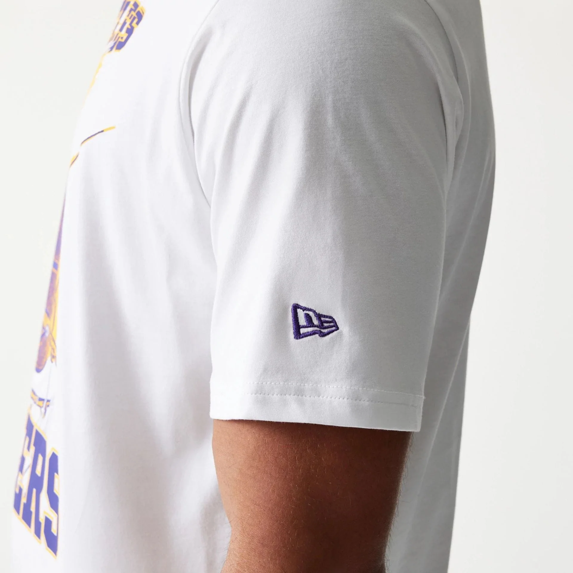 LA Lakers NBA Ball Graphic White T-Shirt - Image 7