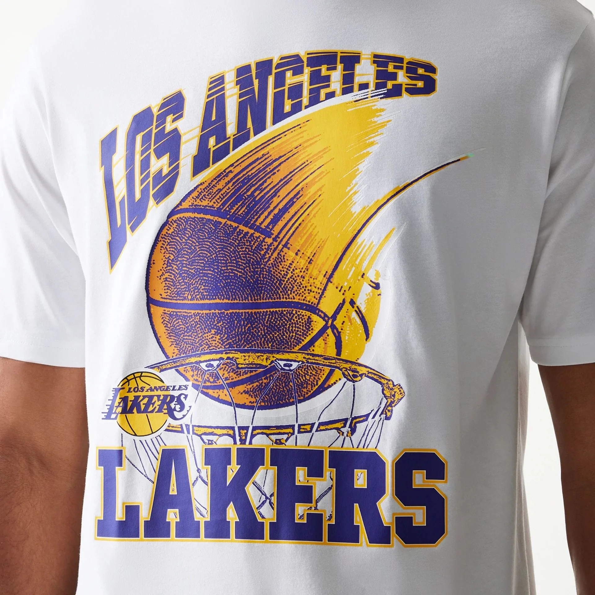 LA Lakers NBA Ball Graphic White T-Shirt - Image 8