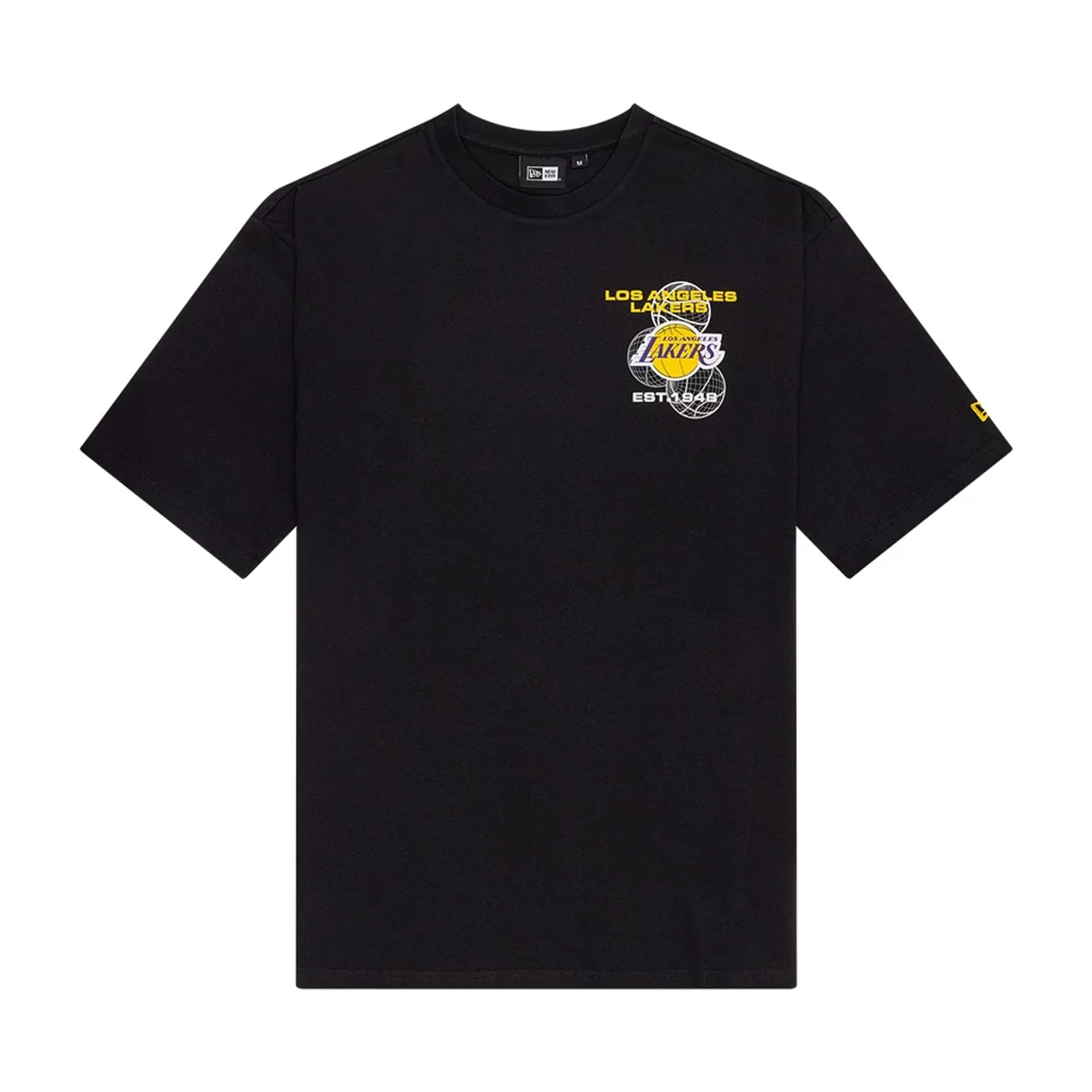 LA Lakers NBA Basketball Graphic Black Oversized T-Shirt - Image 2