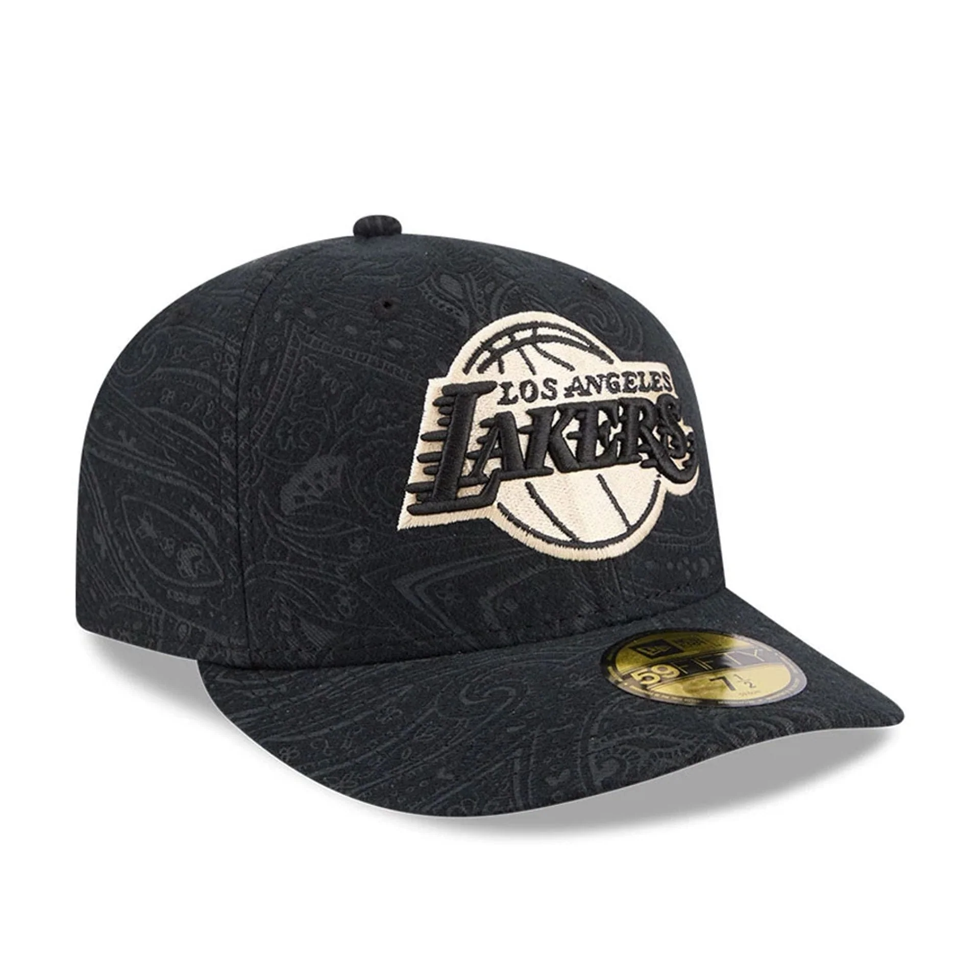 LA Lakers NBA Brushed Cotton Black 59FIFTY Fitted Cap - Image 4