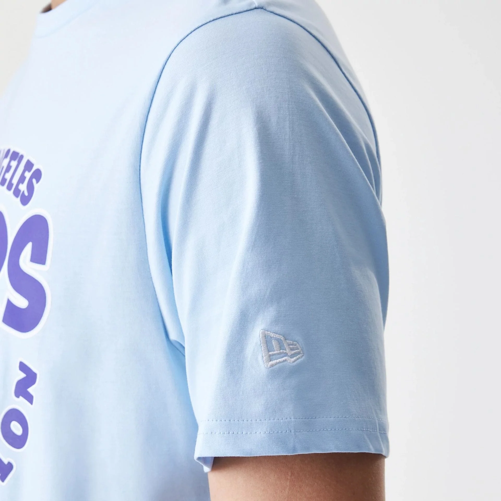 LA Lakers NBA Bubble Wordmark Pastel Blue T-Shirt - Image 5