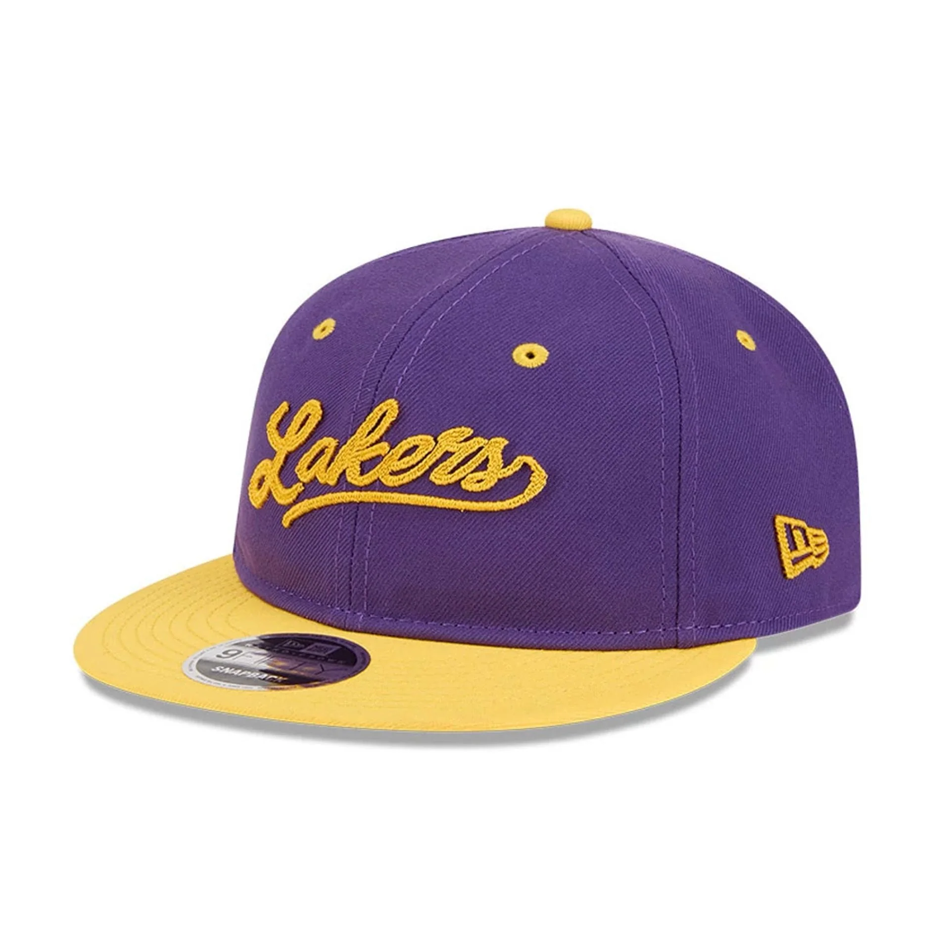 LA Lakers NBA Chainstitch Script Purple Retro Crown 9FIFTY Adjustable Cap - Image 4