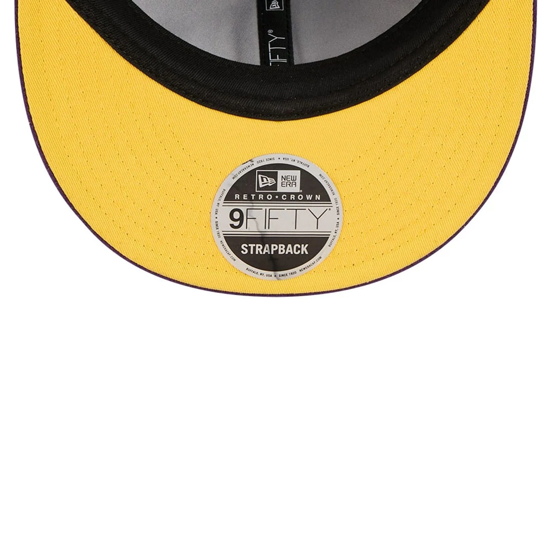 LA Lakers NBA Chenille Woven Purple Retro Crown 9FIFTY Adjustable Cap - Image 3