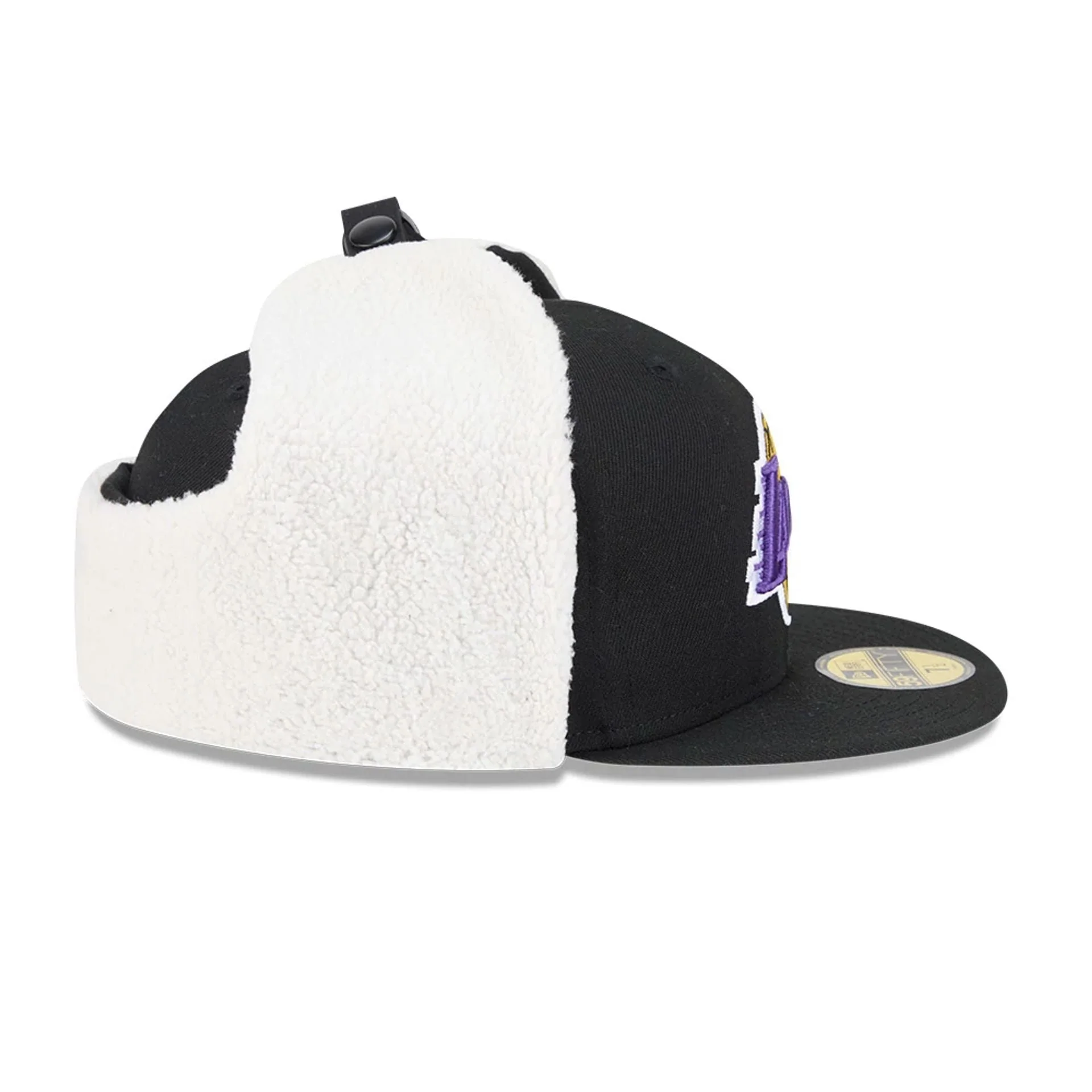 LA Lakers NBA Classic Black Dogear 59FIFTY Fitted Cap - Image 7