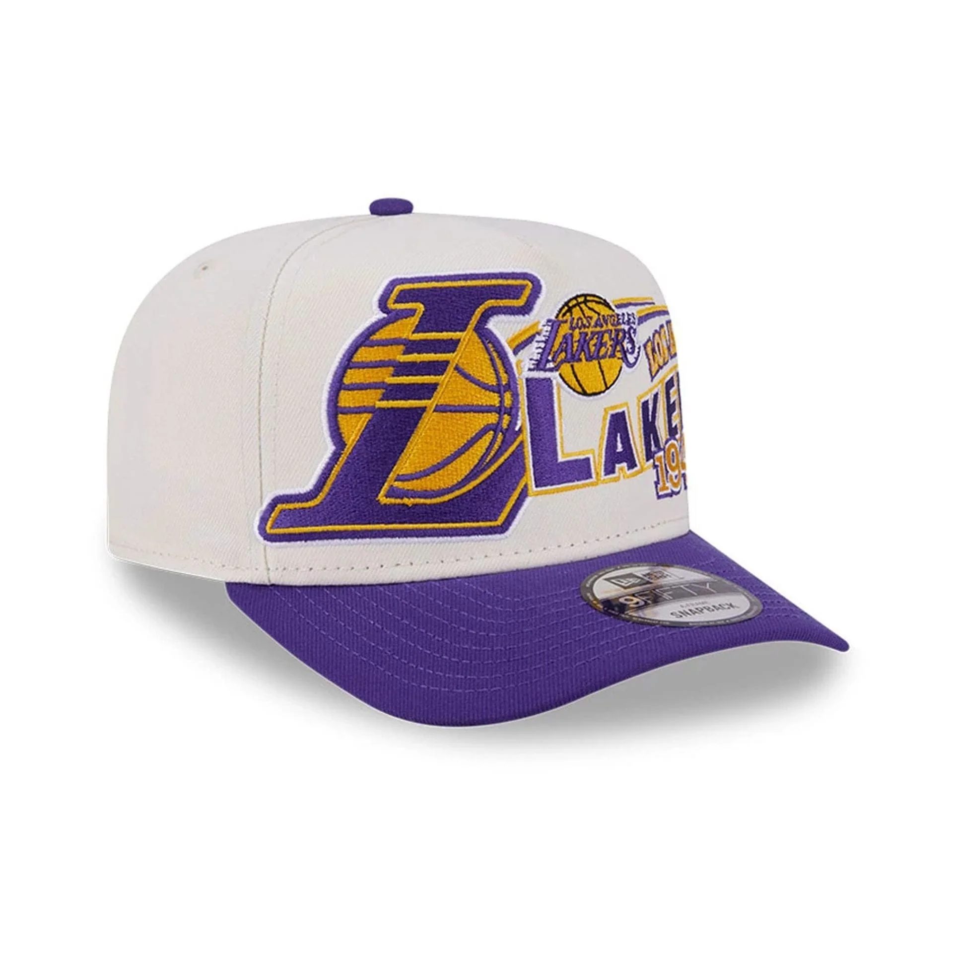 LA Lakers NBA Classic White 9FIFTY A-Frame Snapback Adjustable Cap - Image 4