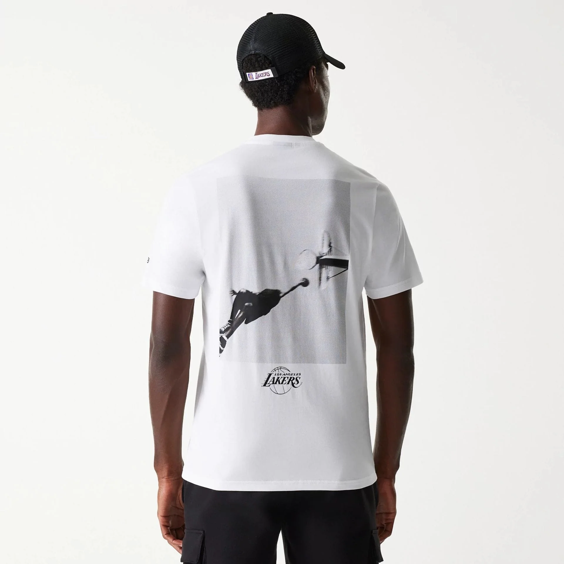 LA Lakers NBA Court Graphic White T-Shirt - Image 2