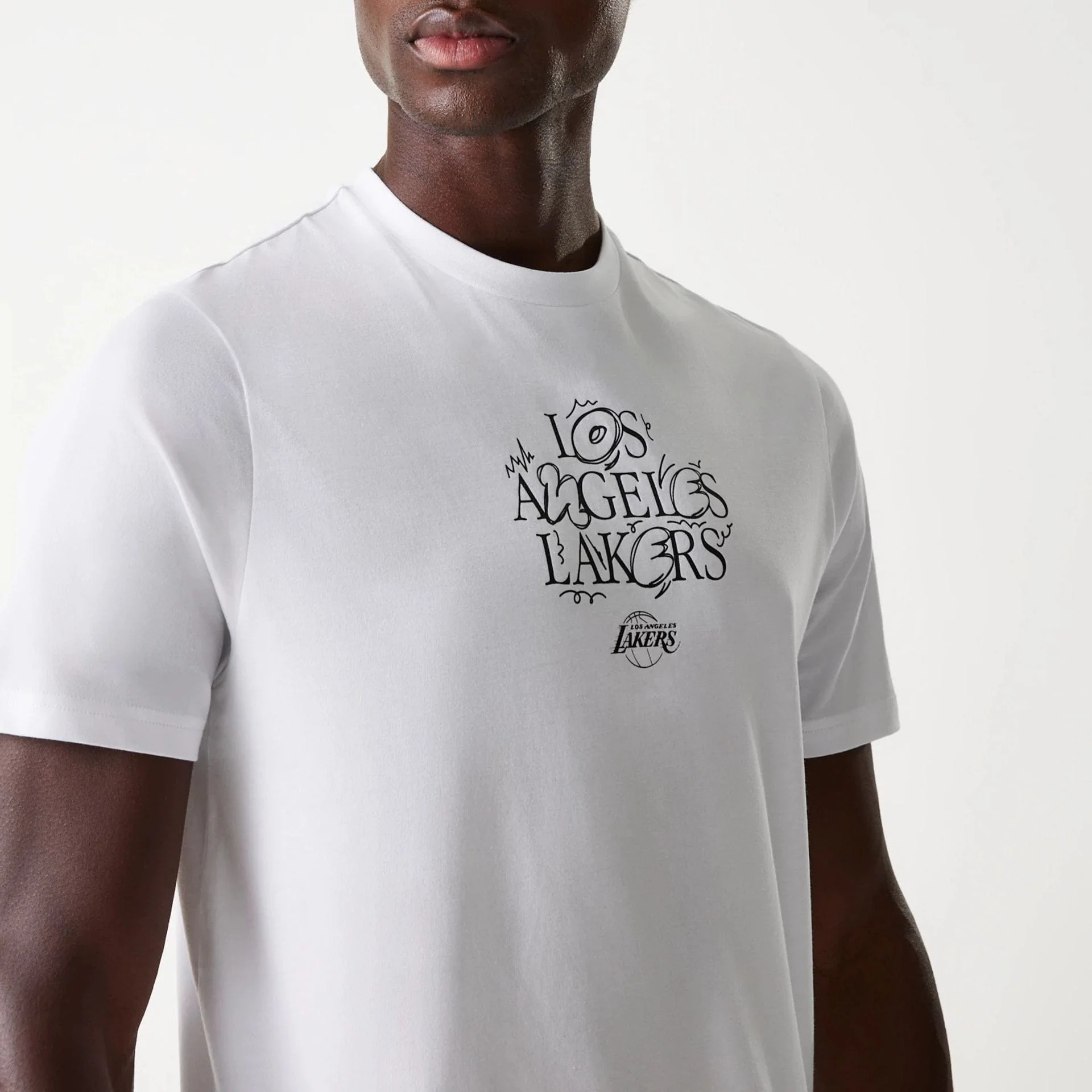LA Lakers NBA Court Graphic White T-Shirt - Image 3