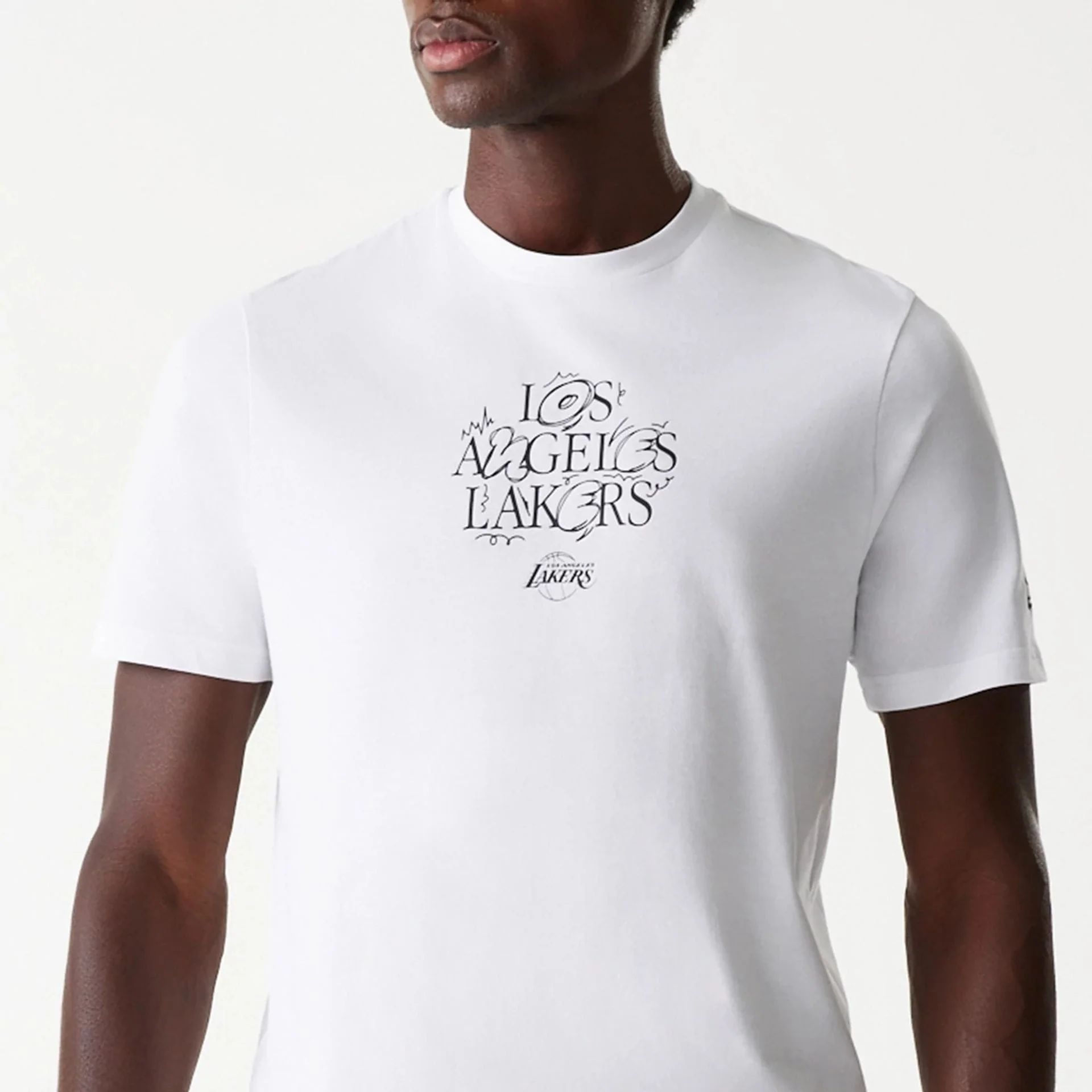 LA Lakers NBA Court Graphic White T-Shirt - Image 5