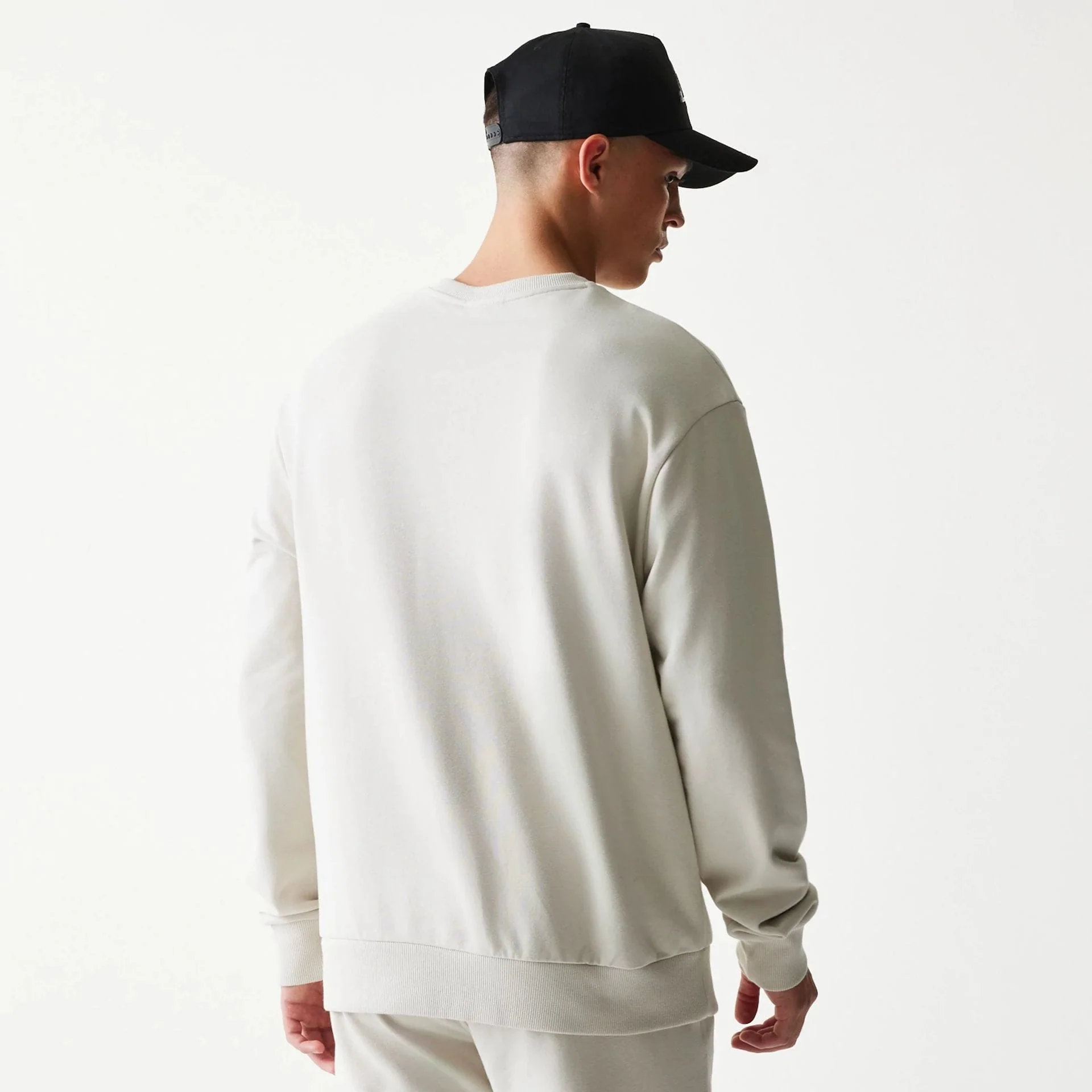 LA Lakers NBA Cream Oversized Crew Neck Sweater - Image 2