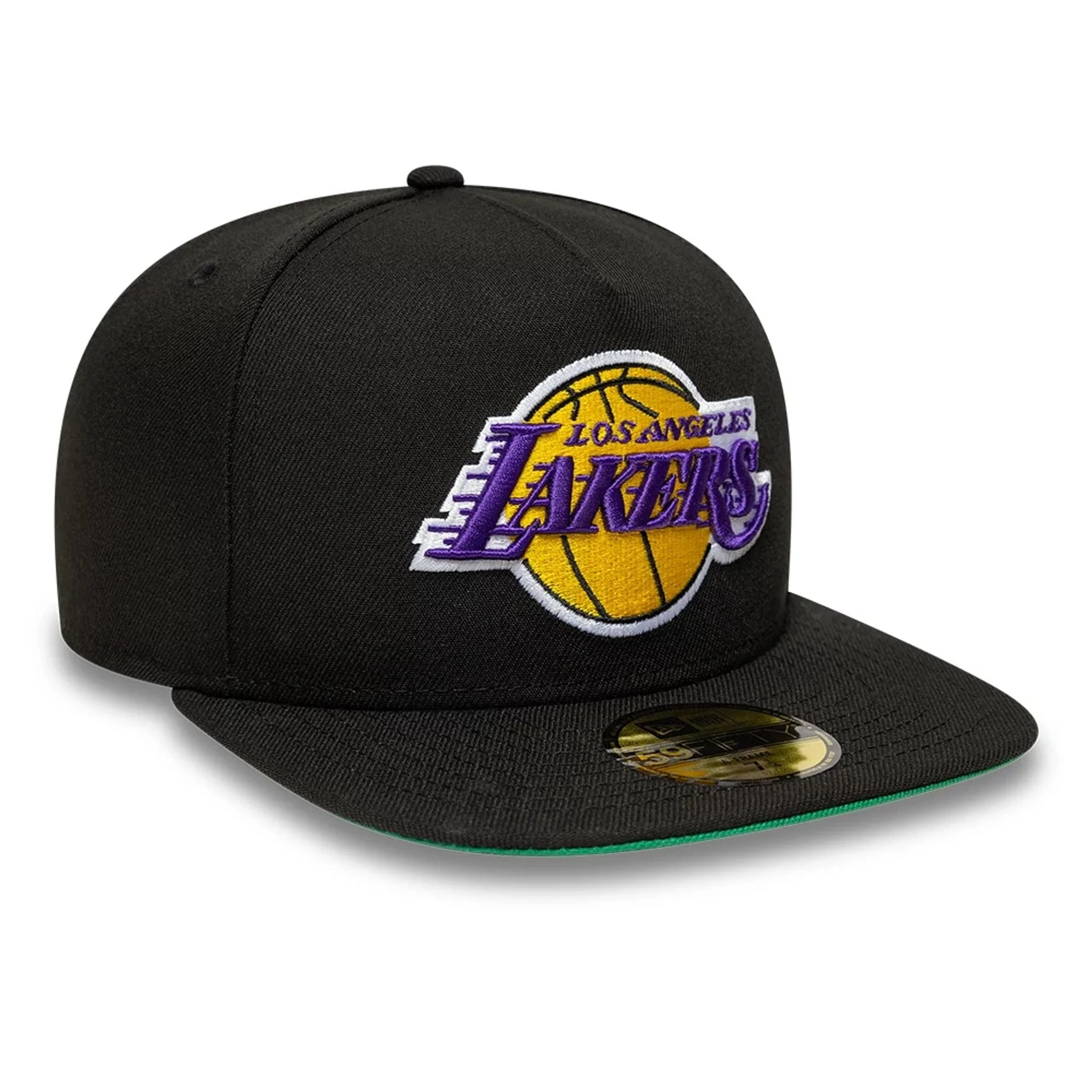 LA Lakers NBA Flat Black 59FIFTY A-Frame Fitted Cap - Image 4