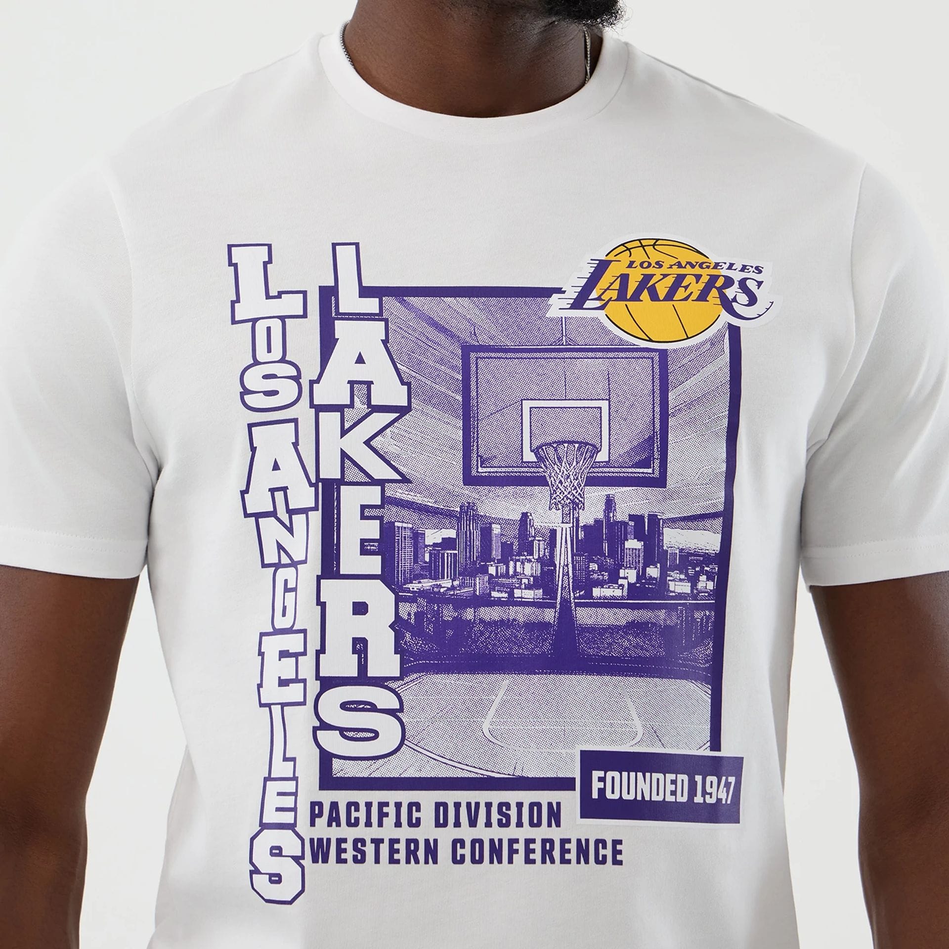 LA Lakers NBA Graphic White T-Shirt - Image 3