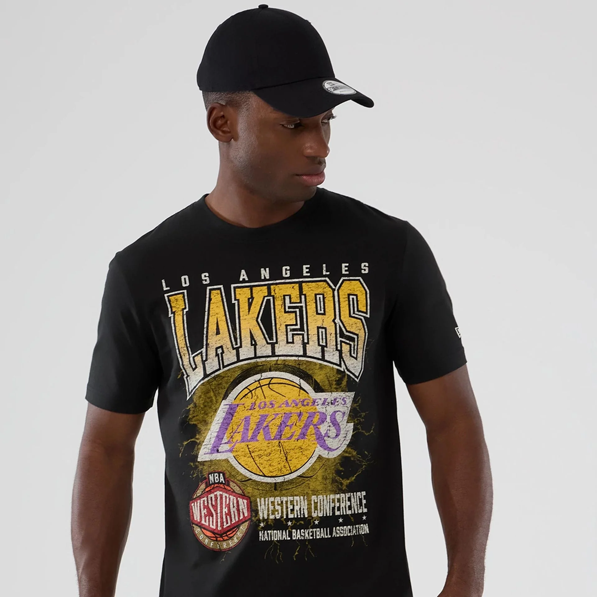 LA Lakers NBA Hardwood Classic Black T-Shirt - Image 7