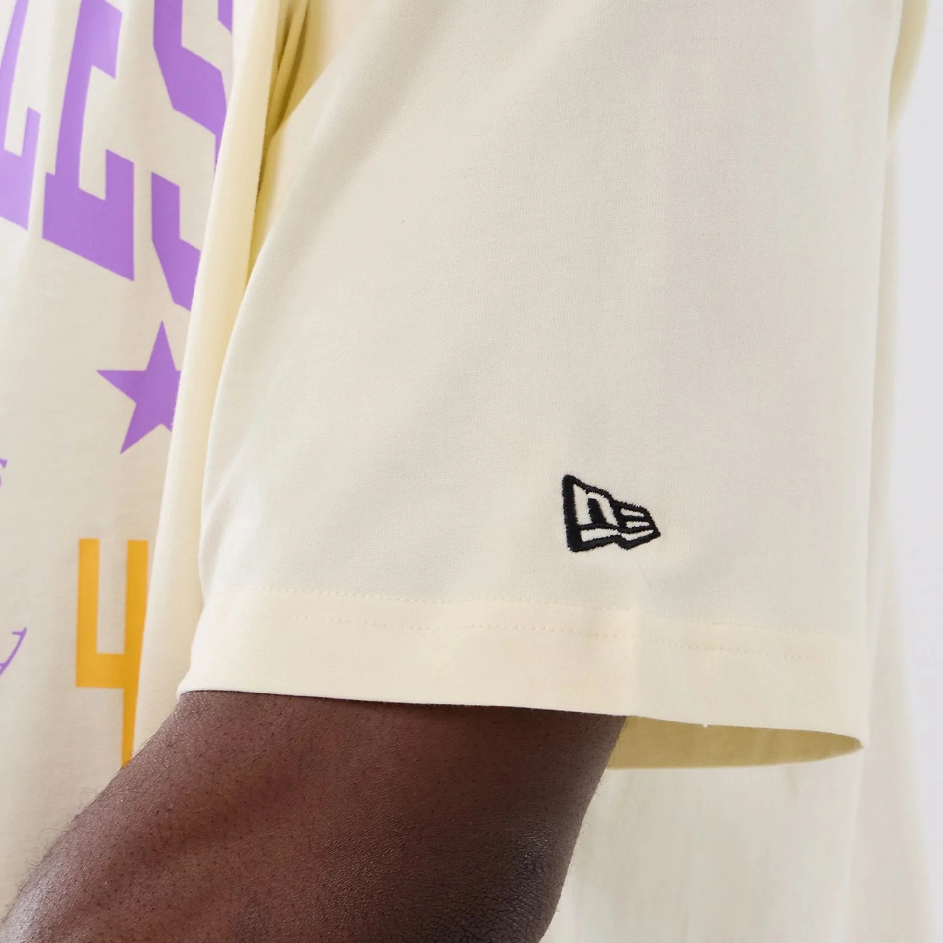 LA Lakers NBA Hardwood Classic Cream T-Shirt - Image 4