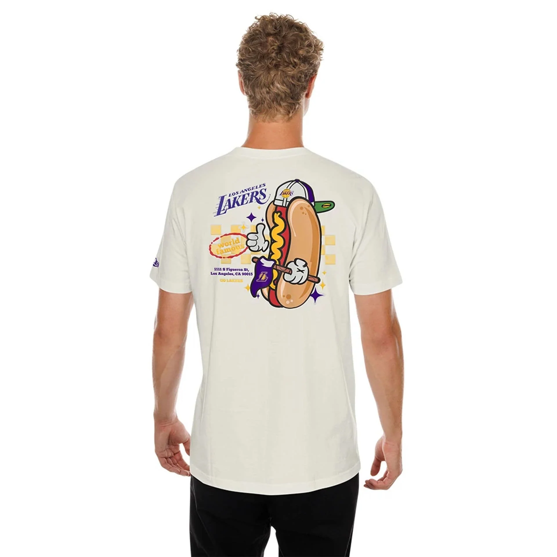 LA Lakers NBA Hotdog Cream T-Shirt - Image 2
