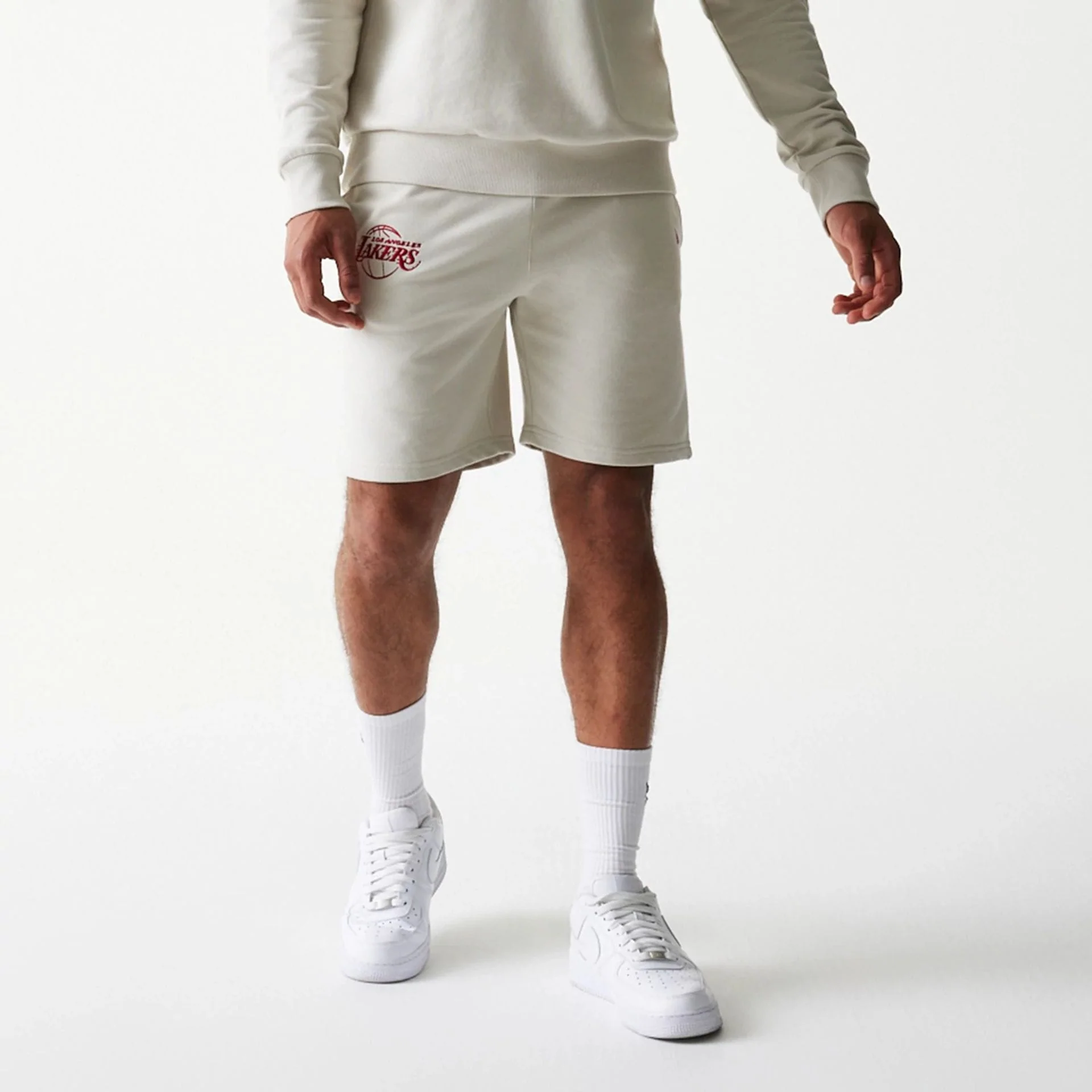 LA Lakers NBA League Essential Light Beige Shorts - Image 7
