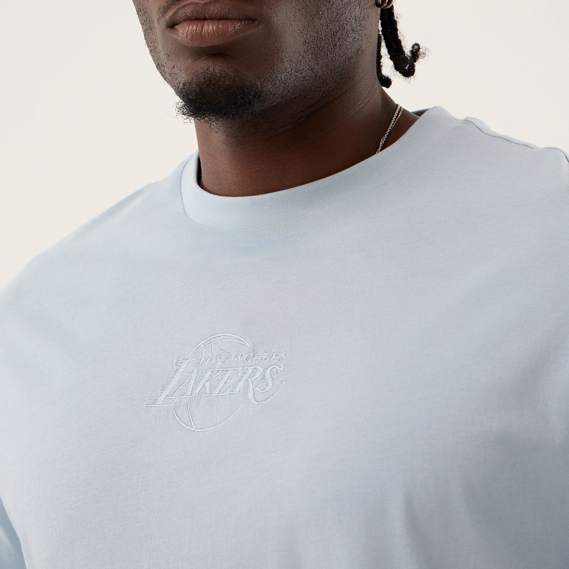 LA Lakers NBA League Essential Pastel Blue Oversized T-Shirt - Image 6