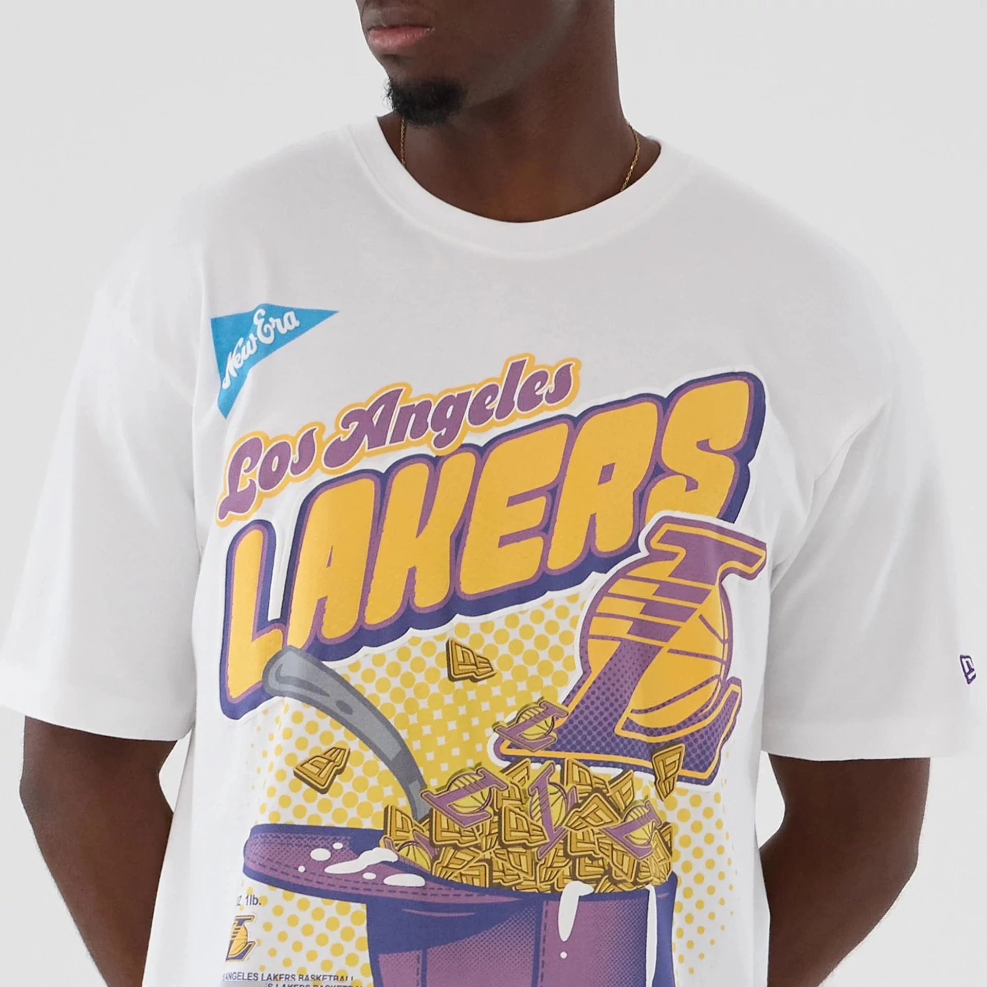 LA Lakers NBA Lifestyle Graphic White T-Shirt - Image 3