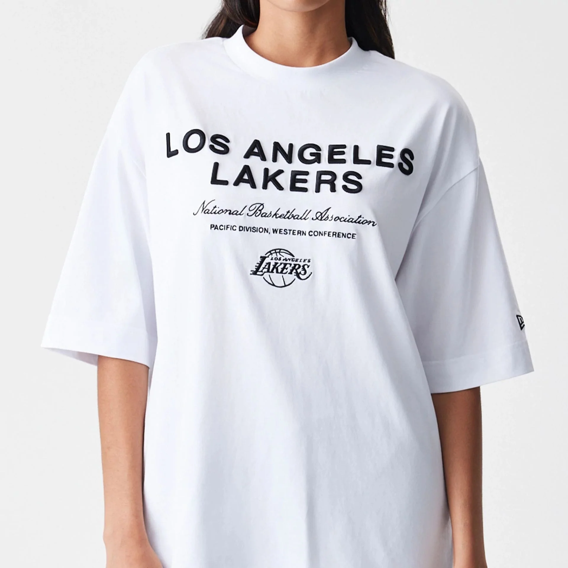 LA Lakers NBA Linear White T-Shirt - Image 6